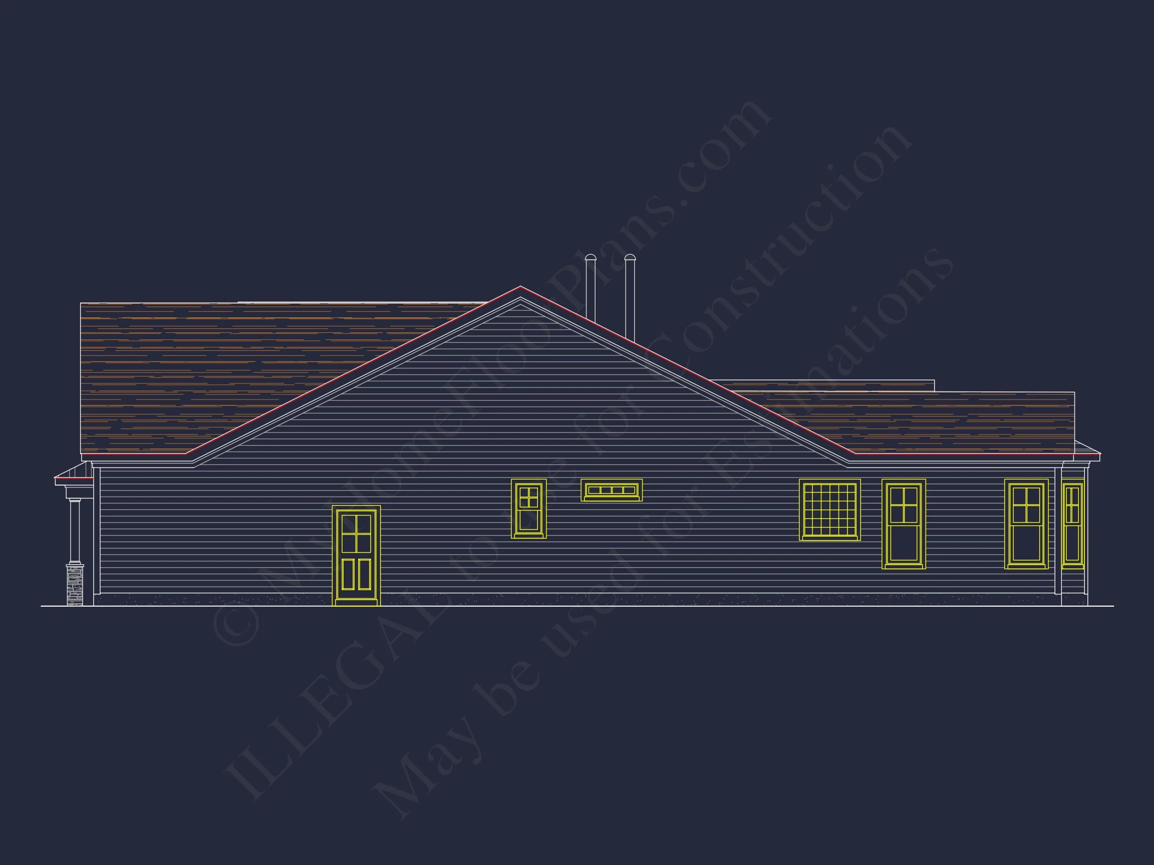 14-1048B HOUSE PLAN - Craftsman Home Plan - 3-Bed, 2-Bath, 2,150 SF 5 Craftsman house Plan: Detailed CAD Blueprint and Floor Design