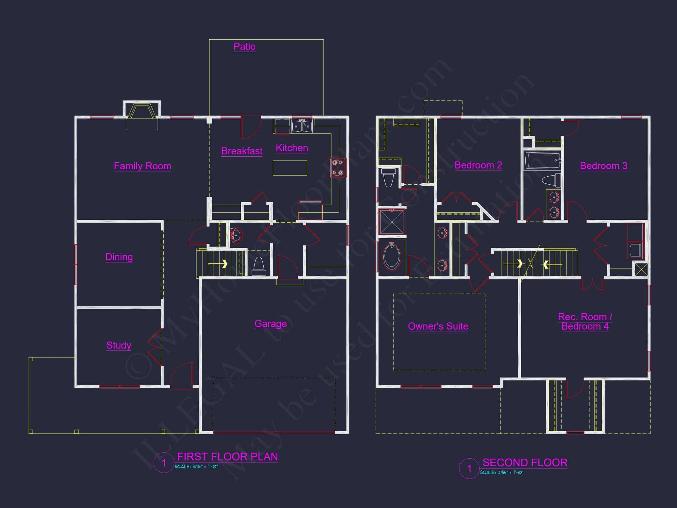 13-2093 HOUSE PLAN - Modern Farmhouse Home Plan - 4-Bed, 3-Bath, 2,290 SF 6 Effortless house Design Plan to Achieve 3-Story Blueprints