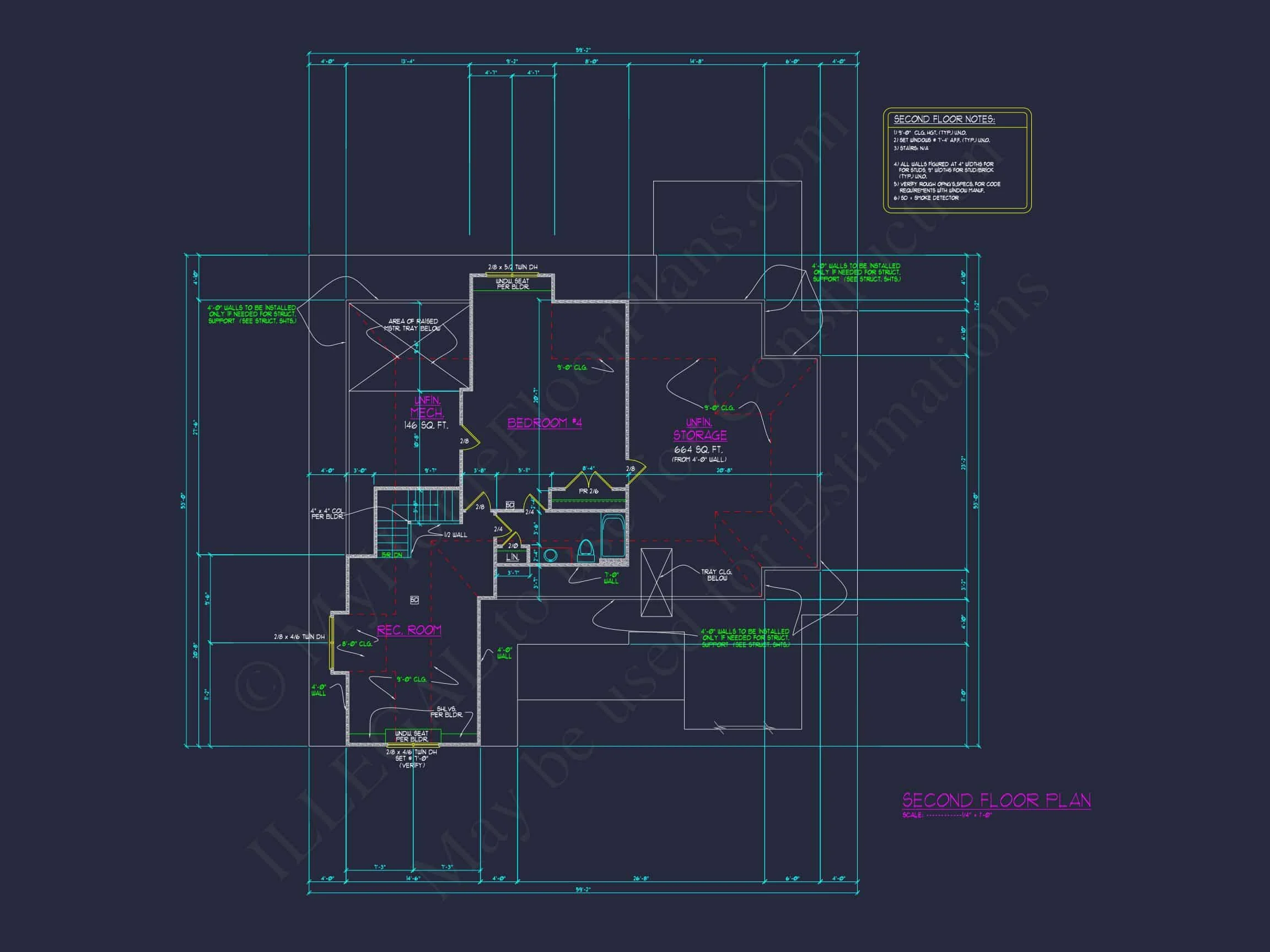 13-1721 HOUSE PLAN - Farmhouse House Plan - 4-Bed, 3-Bath, 3012 SF 7 Custom house Design: Floor Plan, Architecture, CAD Blueprint