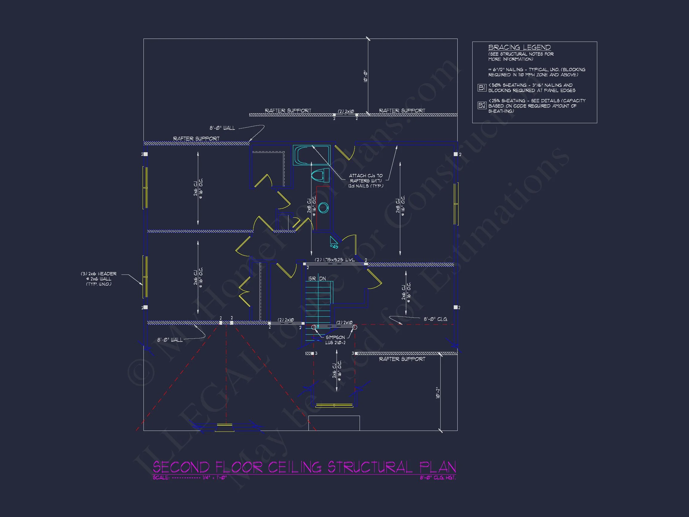 house Floor Plan with 4 Bedrooms, 2 Stories, and CAD Designs
