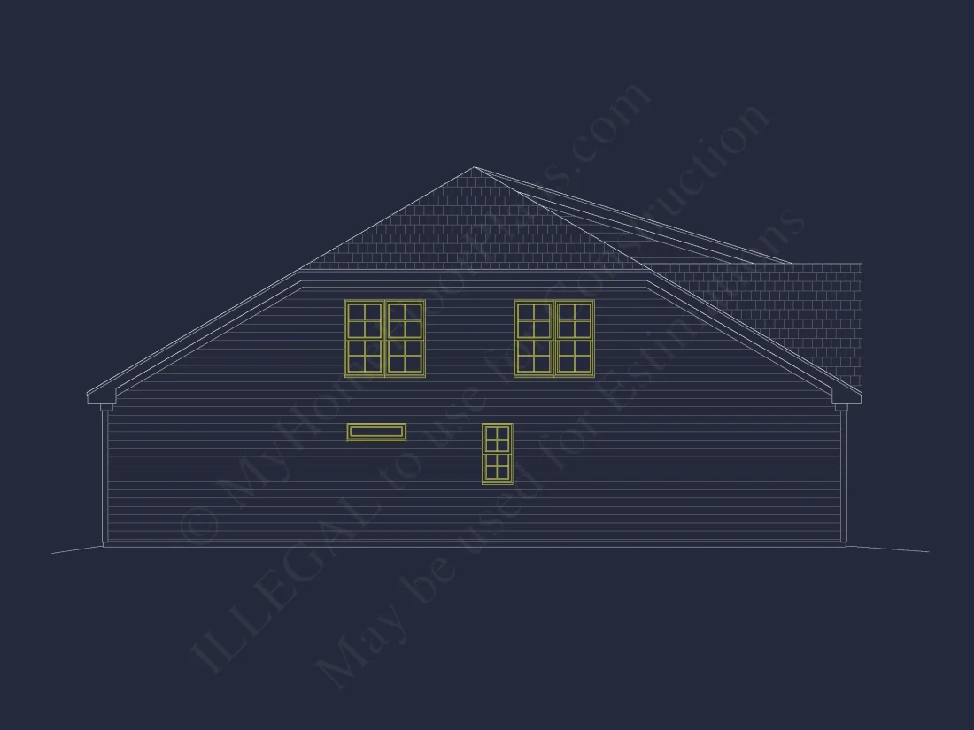 house Floor Plan with 4 Bedrooms, 2 Stories, and CAD Designs