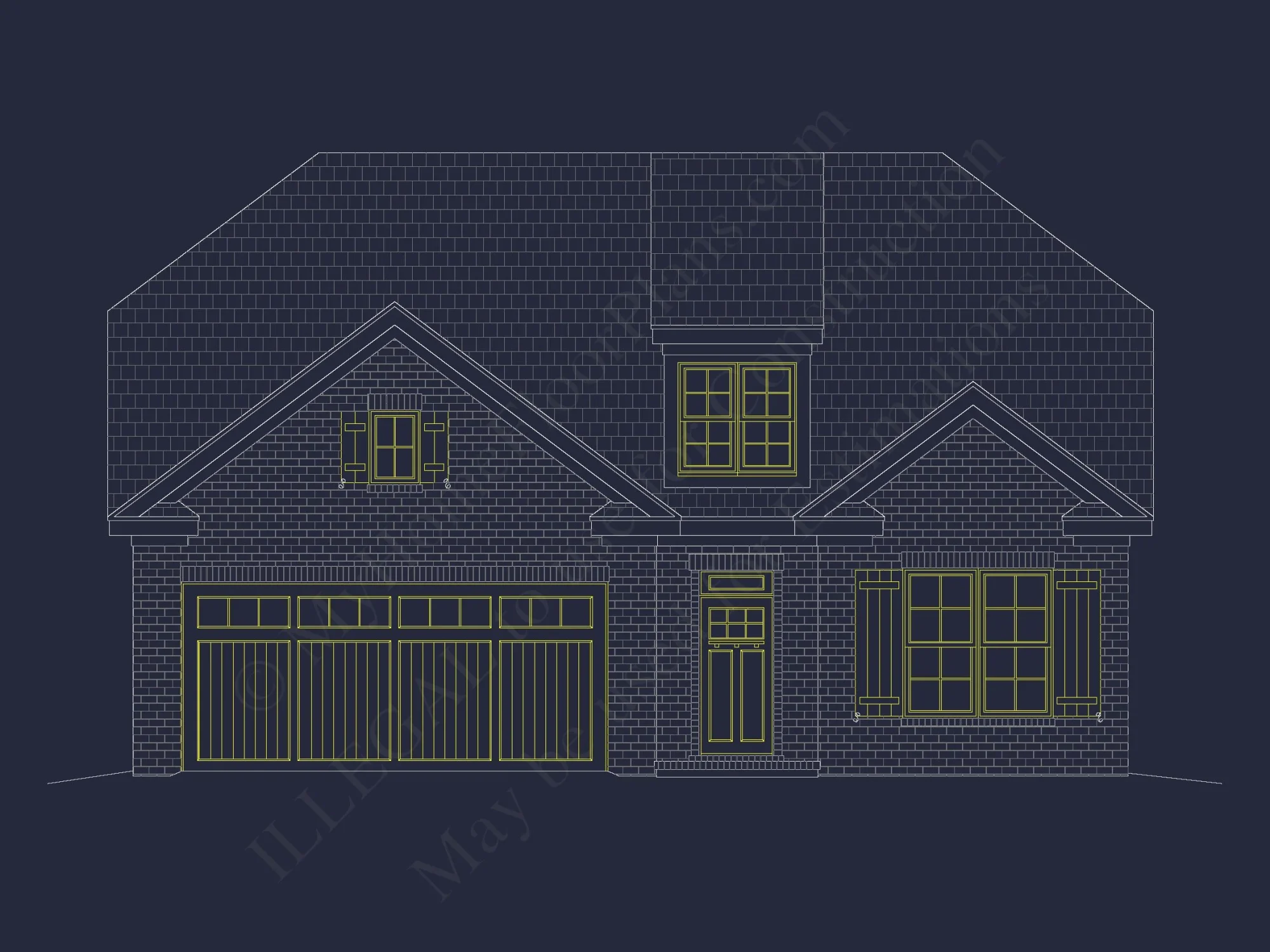 house Floor Plan with 4 Bedrooms, 2 Stories, and CAD Designs