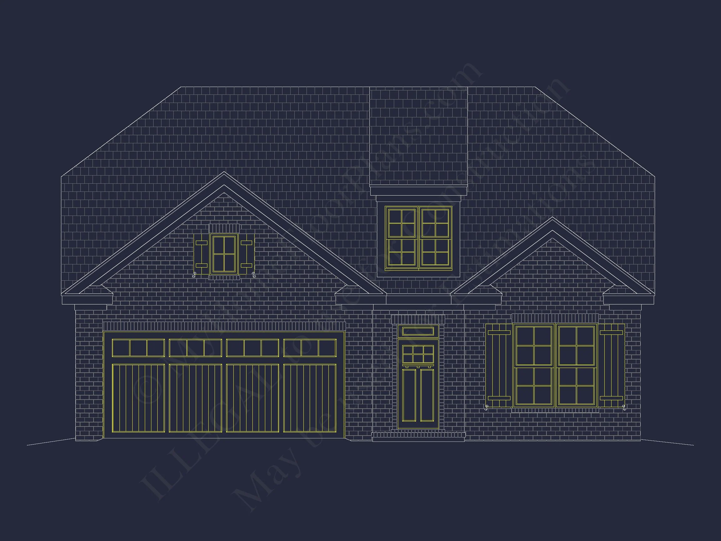 house Floor Plan with 4 Bedrooms, 2 Stories, and CAD Designs