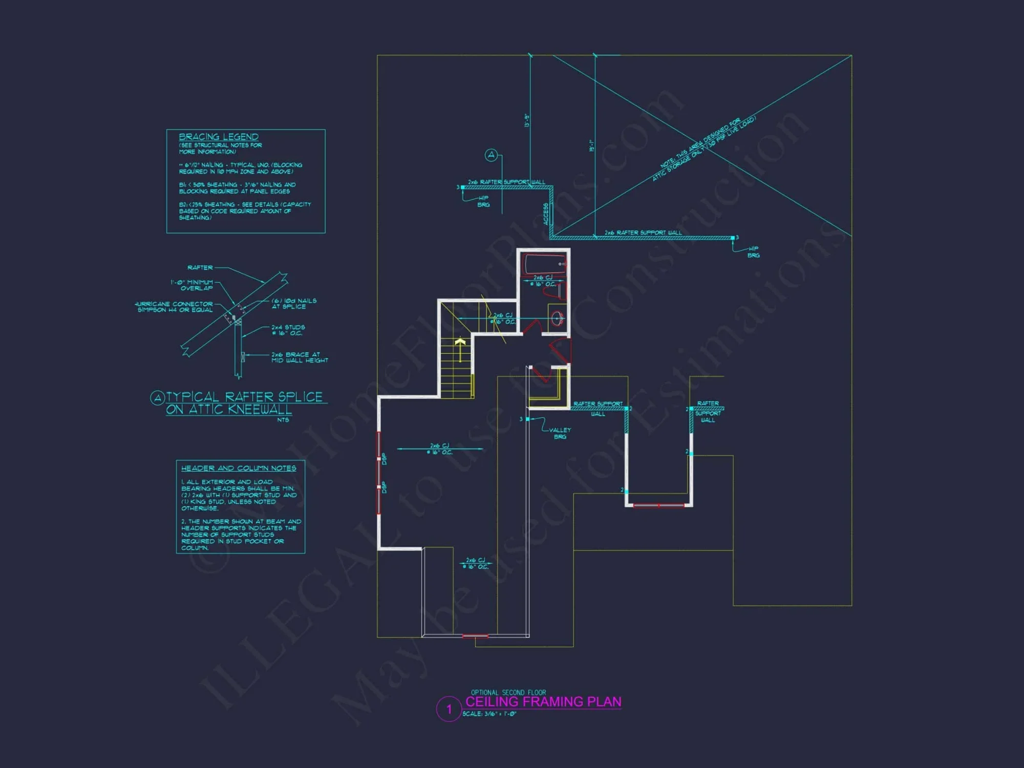 Detailed house Floor Plan Blueprint with CAD Designs