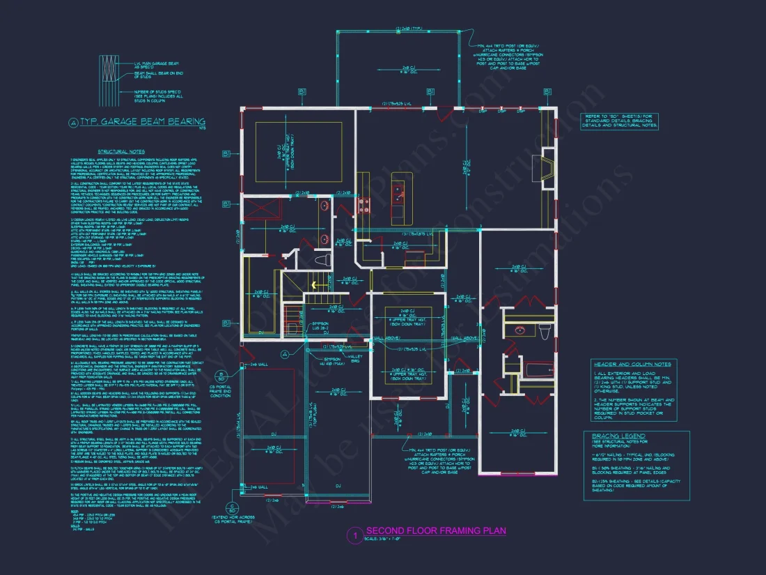 Detailed house Floor Plan Blueprint with CAD Designs