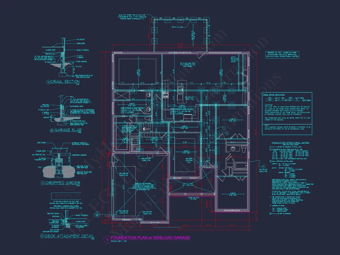 Detailed house Floor Plan Blueprint with CAD Designs