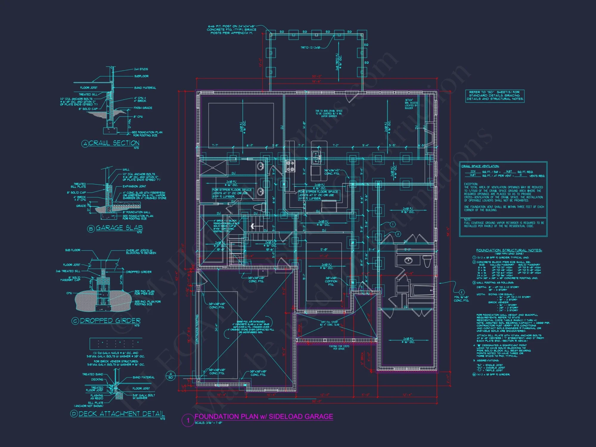 Detailed house Floor Plan Blueprint with CAD Designs