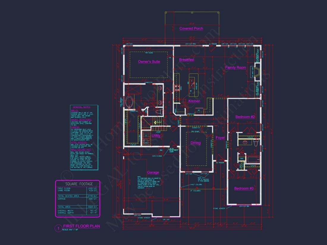 Detailed house Floor Plan Blueprint with CAD Designs