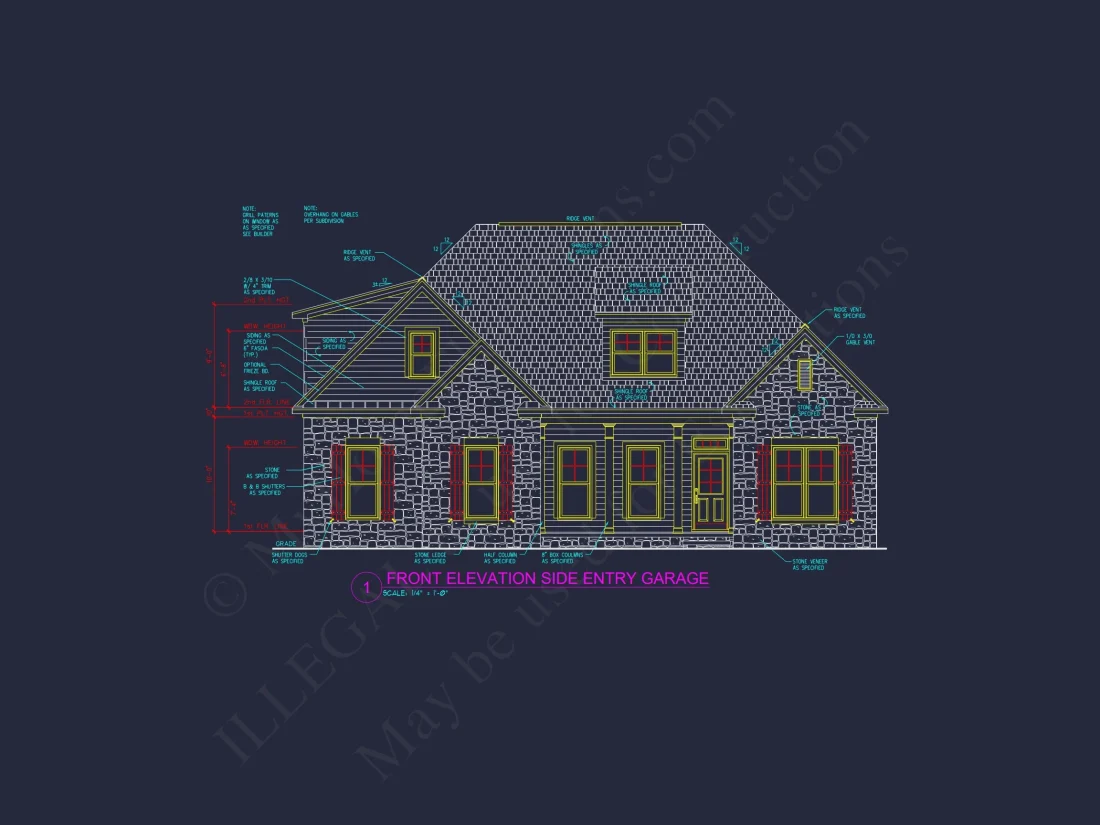 Detailed house Floor Plan Blueprint with CAD Designs