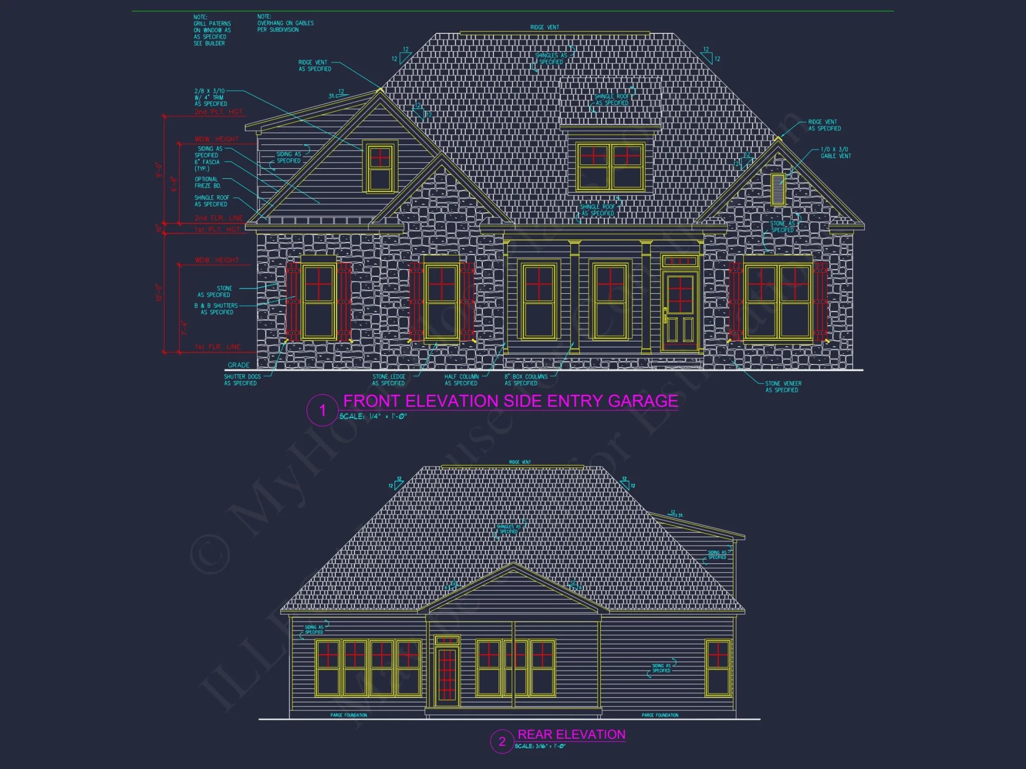 Detailed house Floor Plan Blueprint with CAD Designs