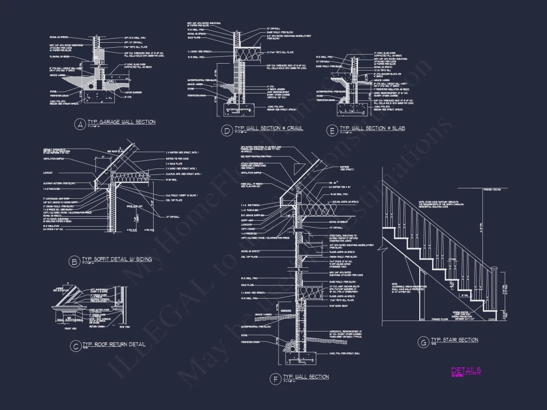 Craftsman house Floor Plan for Designers: Architecture CAD Blueprint
