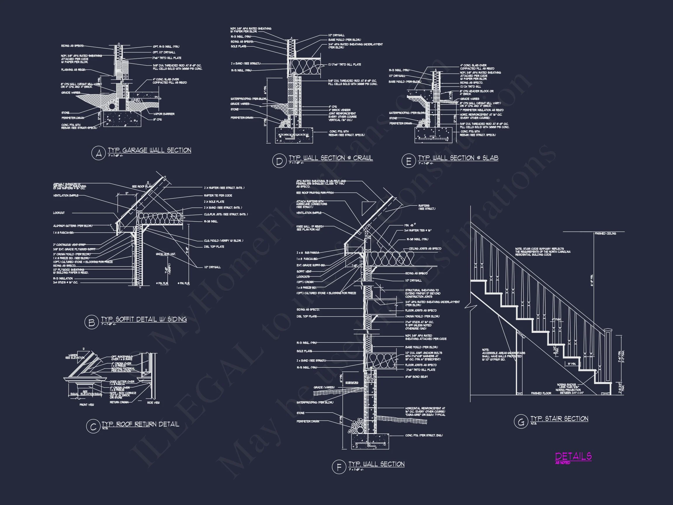 Craftsman house Floor Plan for Designers: Architecture CAD Blueprint
