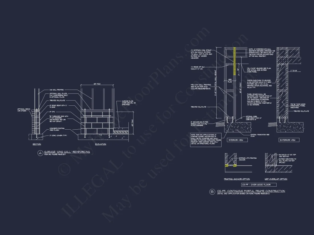 Craftsman house Floor Plan for Designers: Architecture CAD Blueprint
