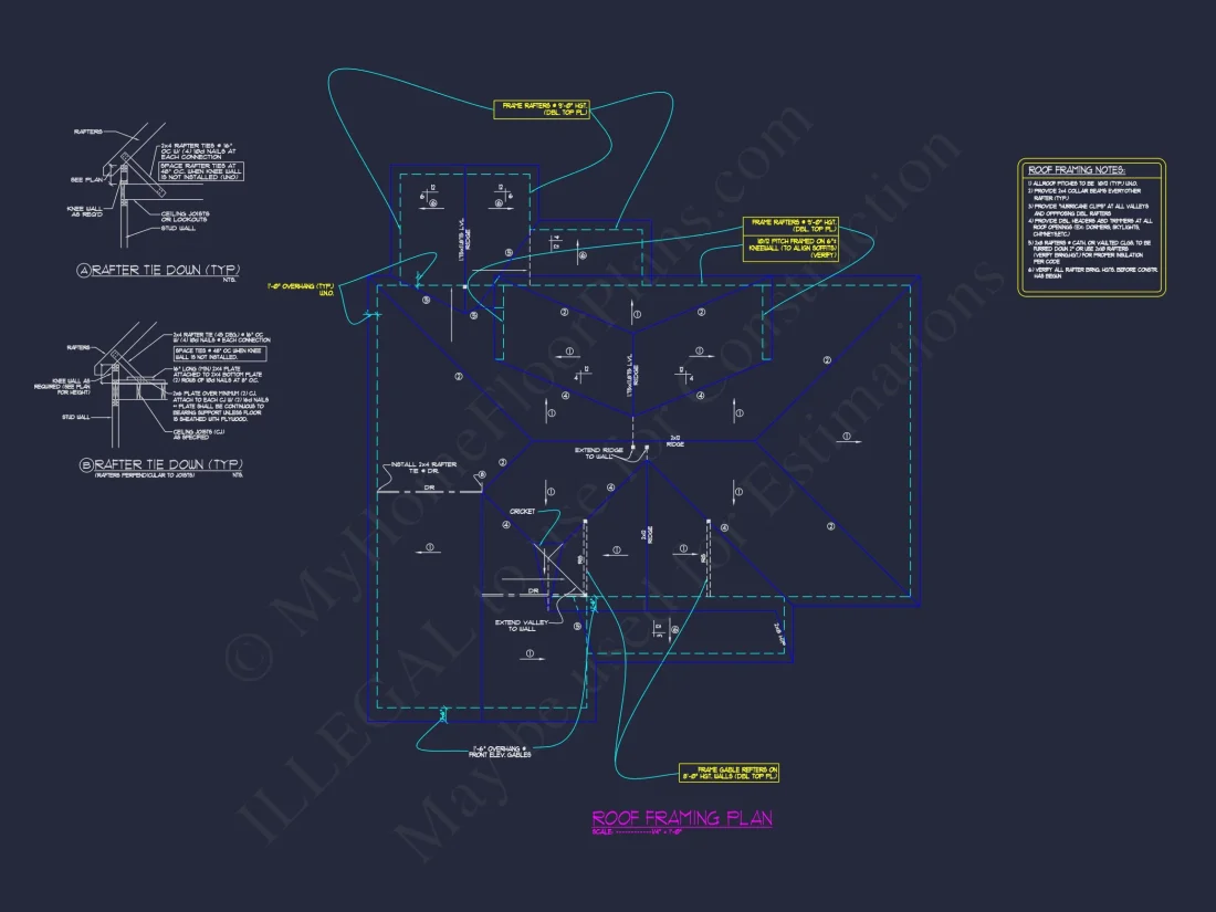 Craftsman house Floor Plan for Designers: Architecture CAD Blueprint