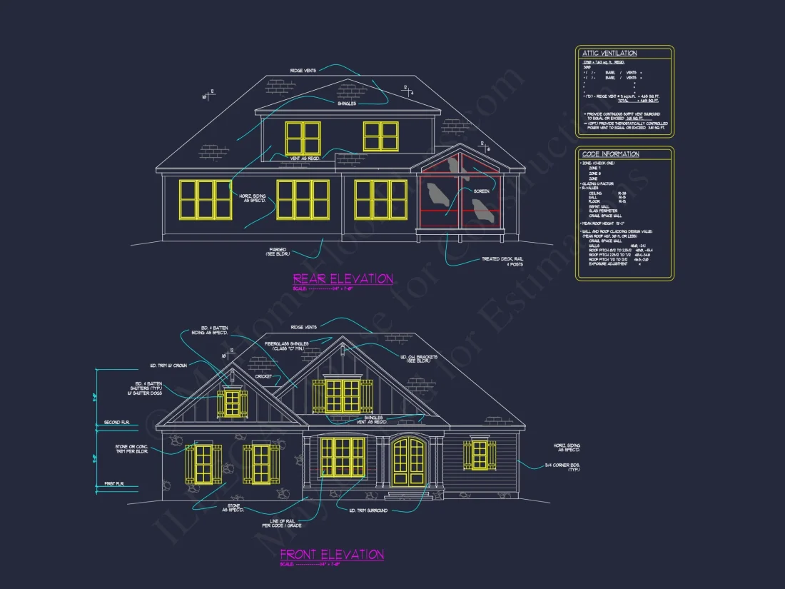 Craftsman house Floor Plan for Designers: Architecture CAD Blueprint