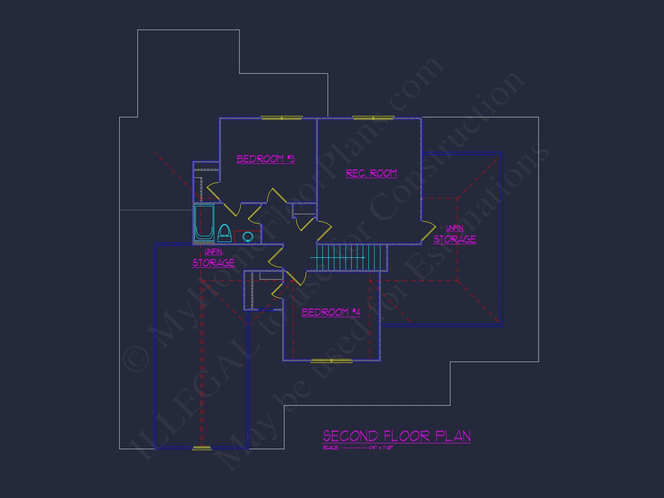 Craftsman house Floor Plan for Designers: Architecture CAD Blueprint