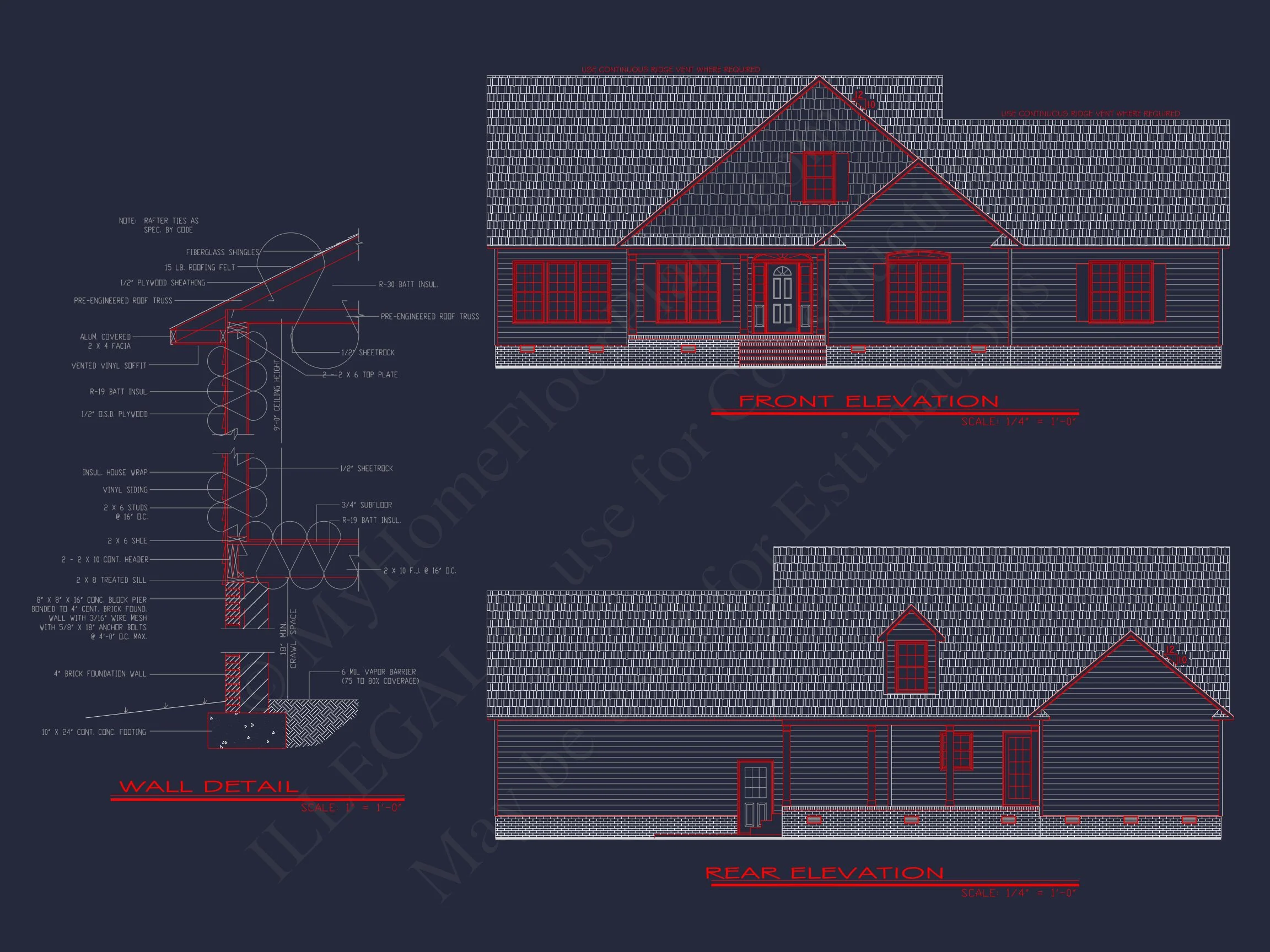 13-1366 HOUSE PLAN - Craftsman Ranch House Plan - 3-Bed, 3-Bath, 2500 SF 2 Charming house Plan with Spacious Floor Plan and CAD Design