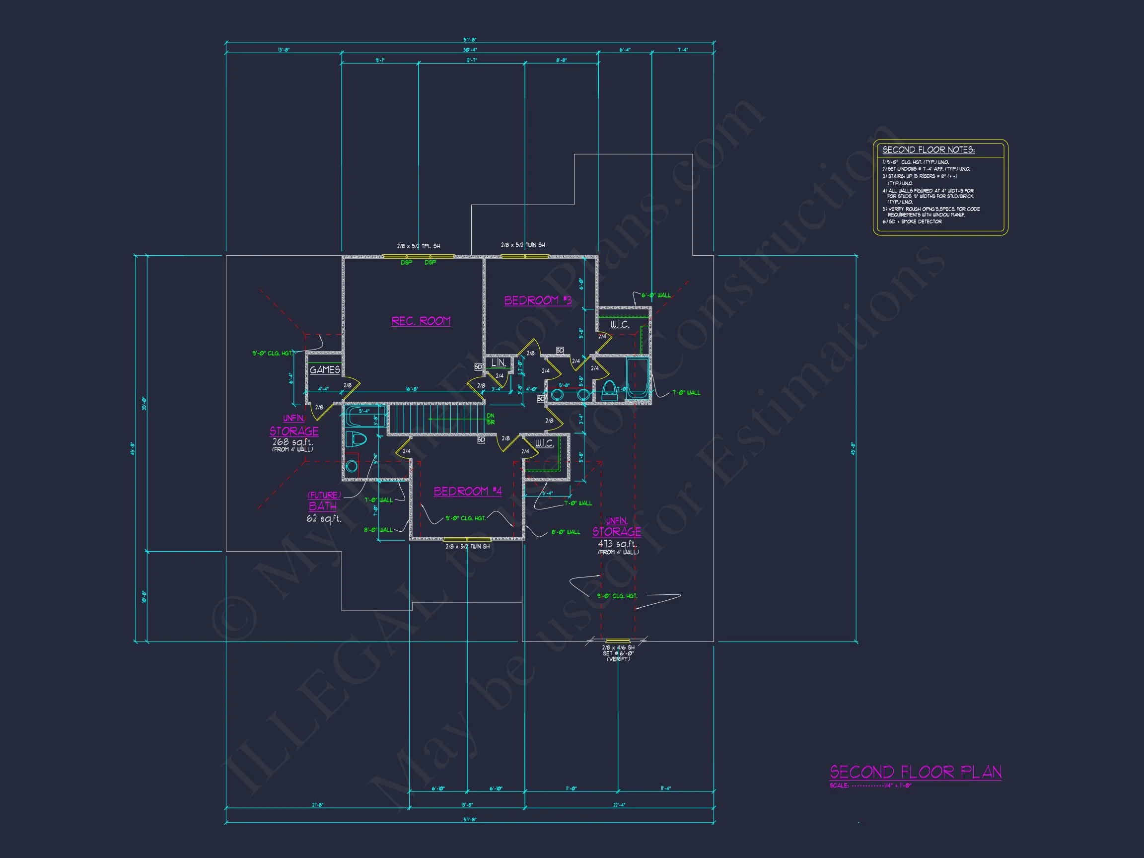 13-1339 HOUSE PLAN - Craftsman House Plan - 4-Bed, 3-Bath, 2,755 SF 7 Modern Craftsman house Plan with CAD Blueprints & Designs
