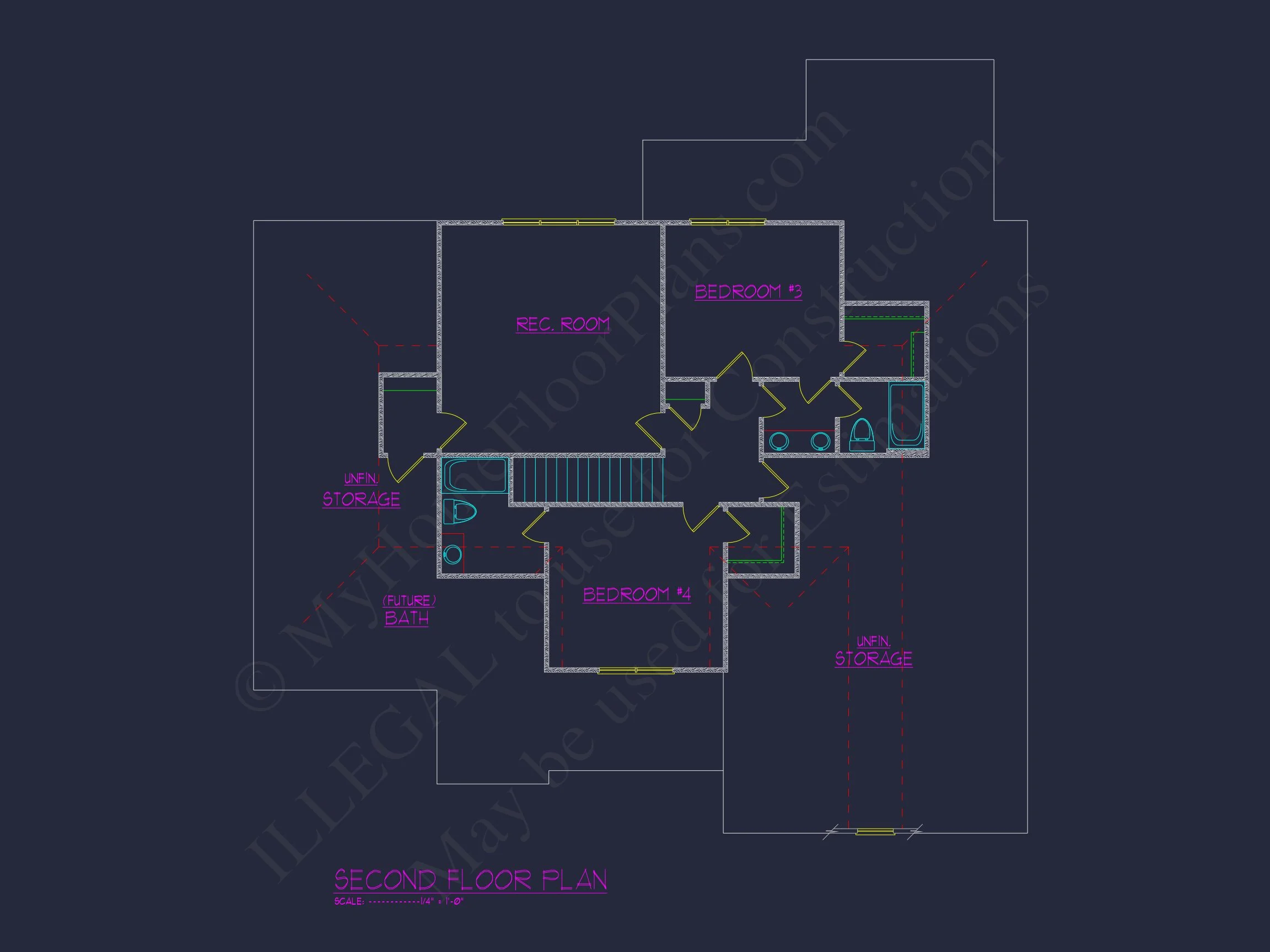13-1339 HOUSE PLAN - Craftsman House Plan - 4-Bed, 3-Bath, 2,755 SF 5 Modern Craftsman house Plan with CAD Blueprints & Designs