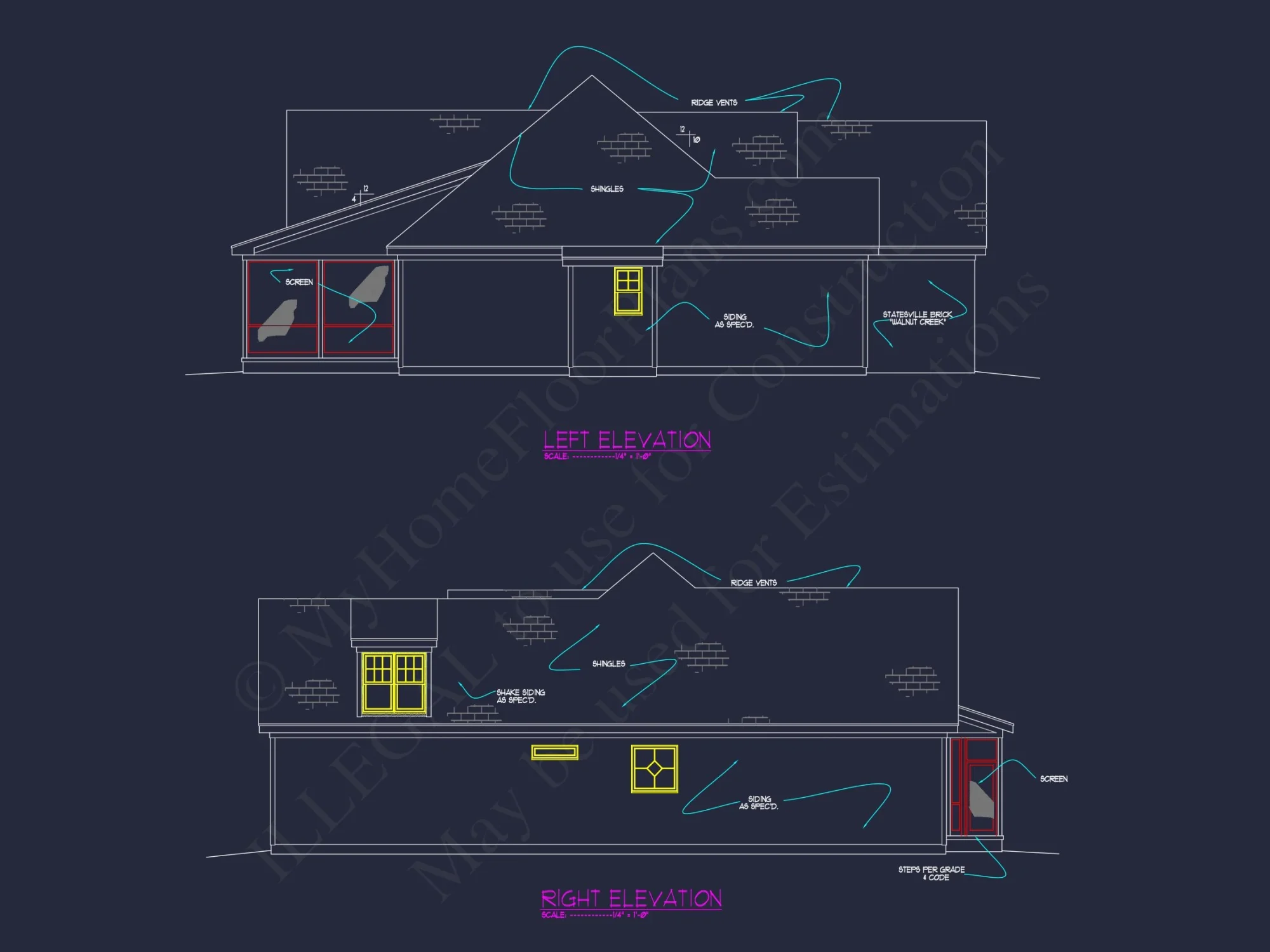 Two-story house Plan with Modern Craftsman Blueprint Designs