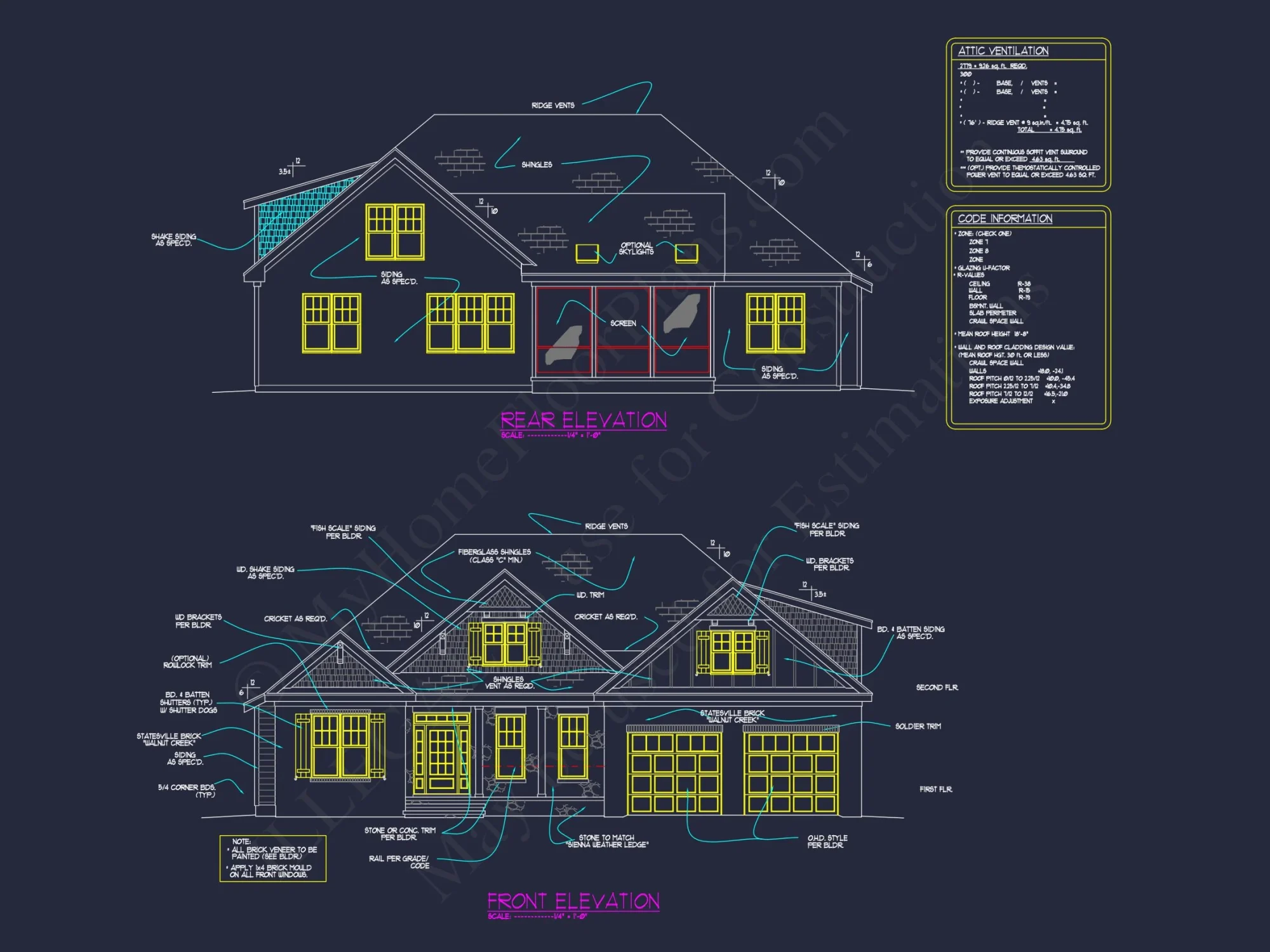 Two-story house Plan with Modern Craftsman Blueprint Designs