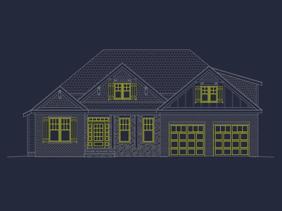 Two-story house Plan with Modern Craftsman Blueprint Designs