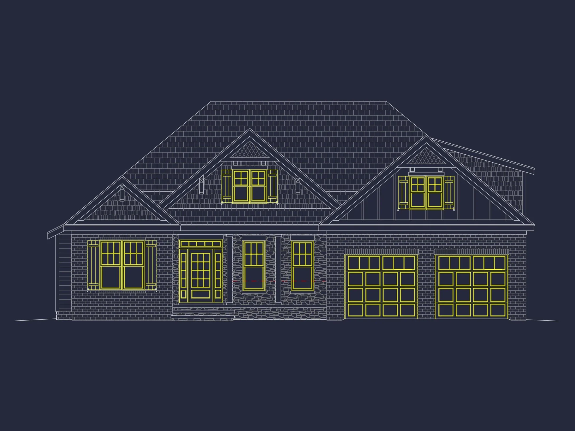 Two-story house Plan with Modern Craftsman Blueprint Designs