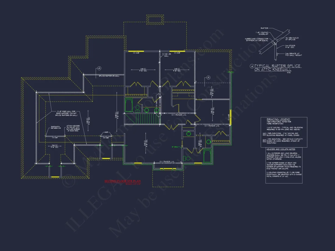 Colonial 4 Bed, 3 Bath 2-Story house Floor Plan & Blueprint
