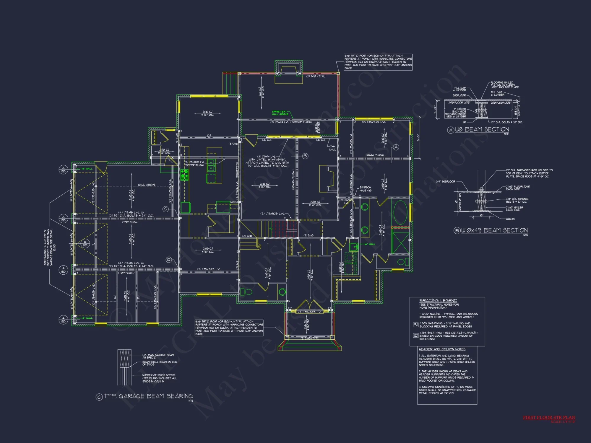 Colonial 4 Bed, 3 Bath 2-Story house Floor Plan & Blueprint