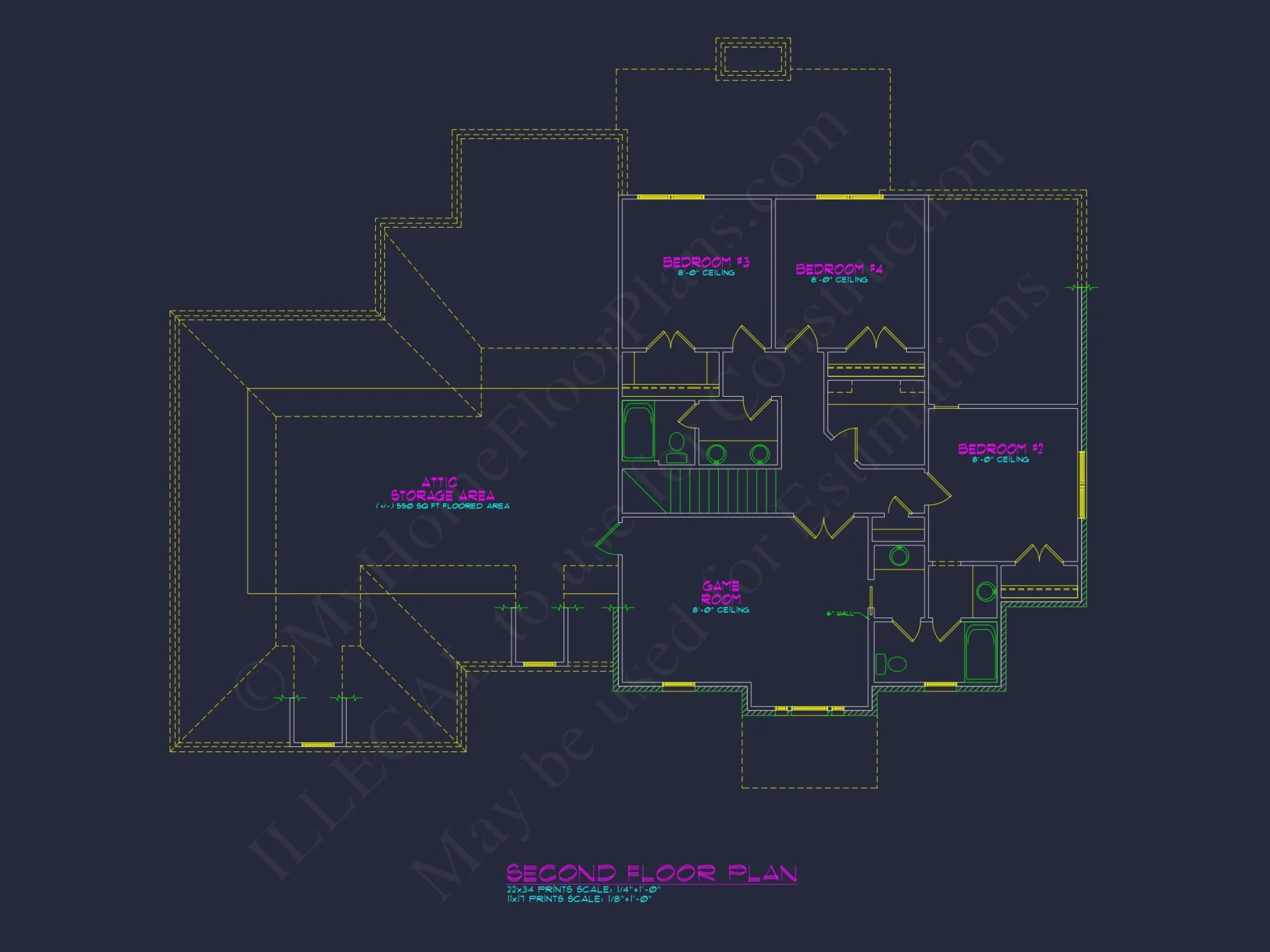 Colonial 4 Bed, 3 Bath 2-Story house Floor Plan & Blueprint