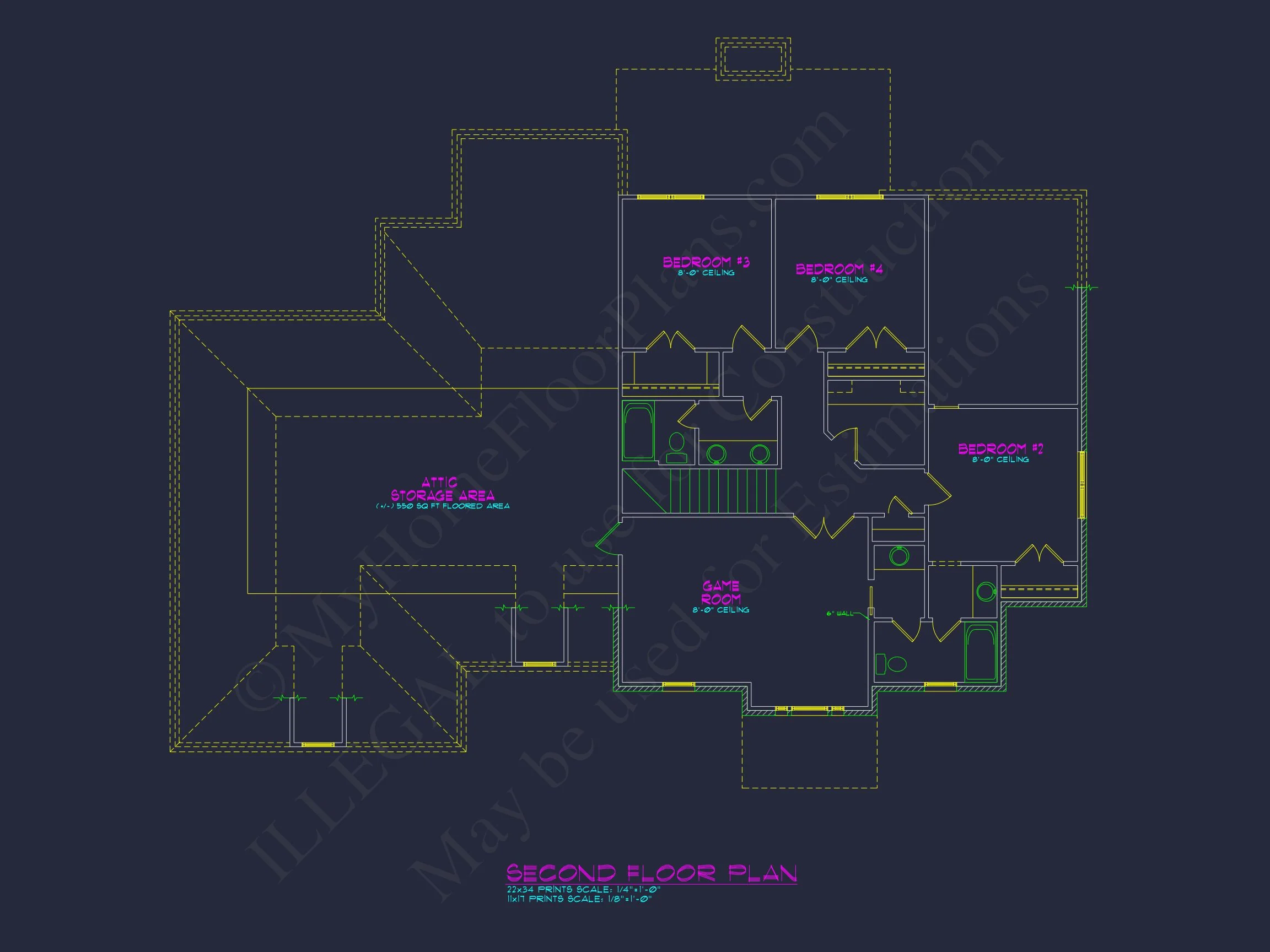 12-2988 HOUSE PLAN - Colonial House Plan - 4-Bed, 3-Bath, 3,350 SF 7 Colonial 4 Bed, 3 Bath 2-Story house Floor Plan & Blueprint