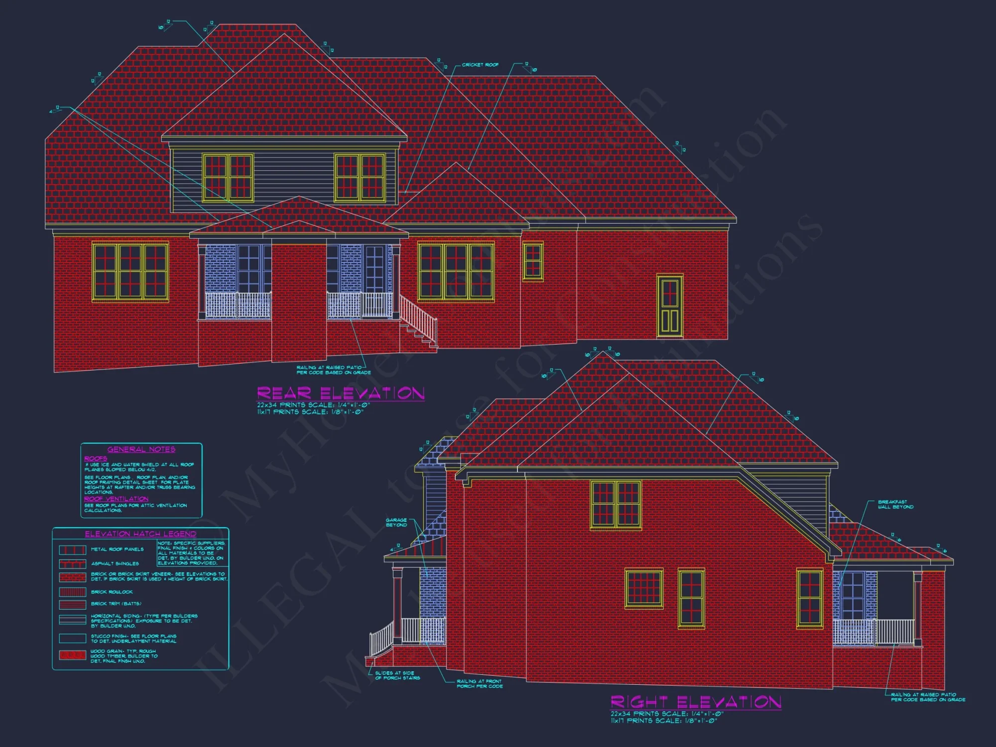 Colonial 4 Bed, 3 Bath 2-Story house Floor Plan & Blueprint