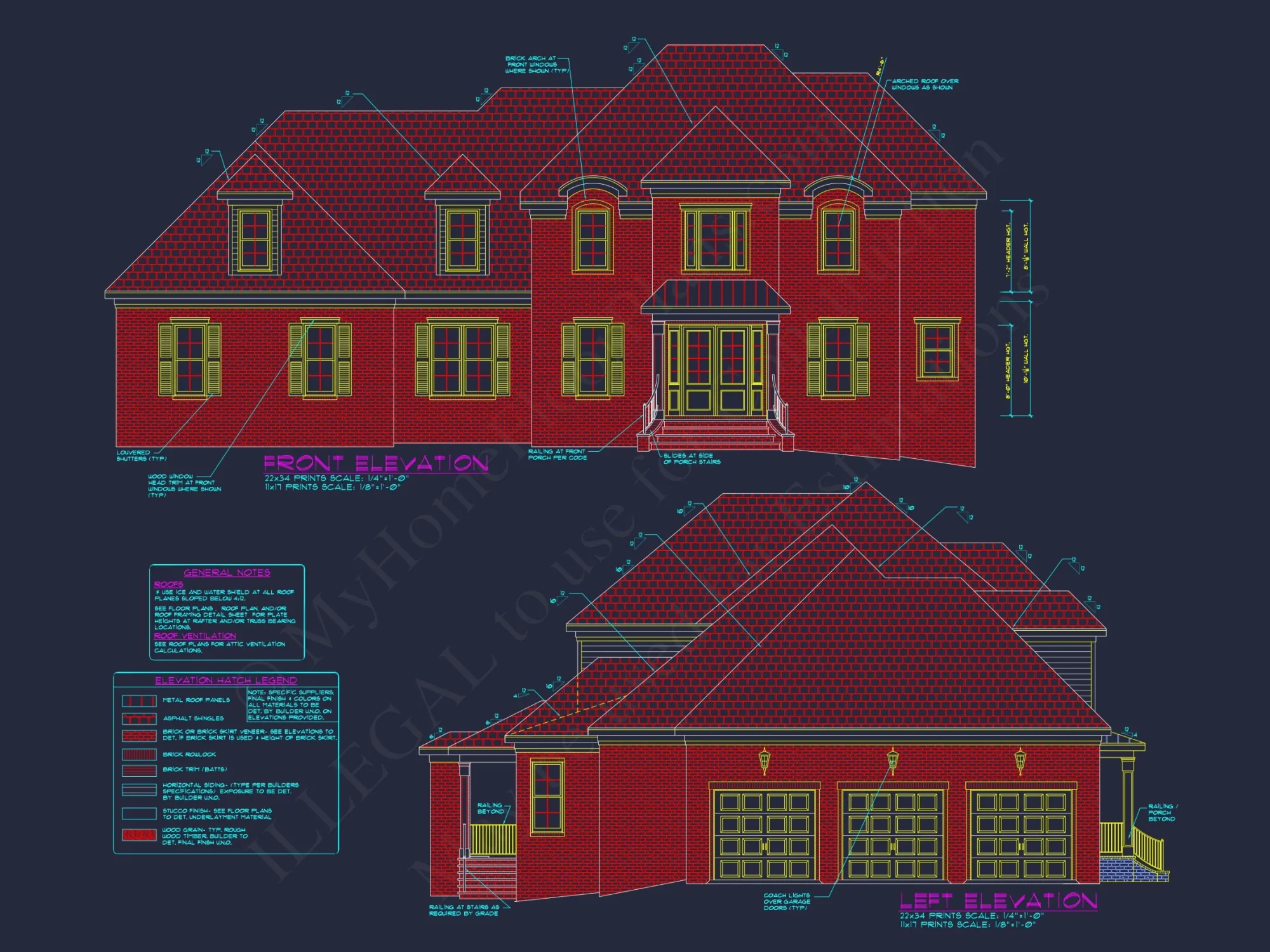 Colonial 4 Bed, 3 Bath 2-Story house Floor Plan & Blueprint