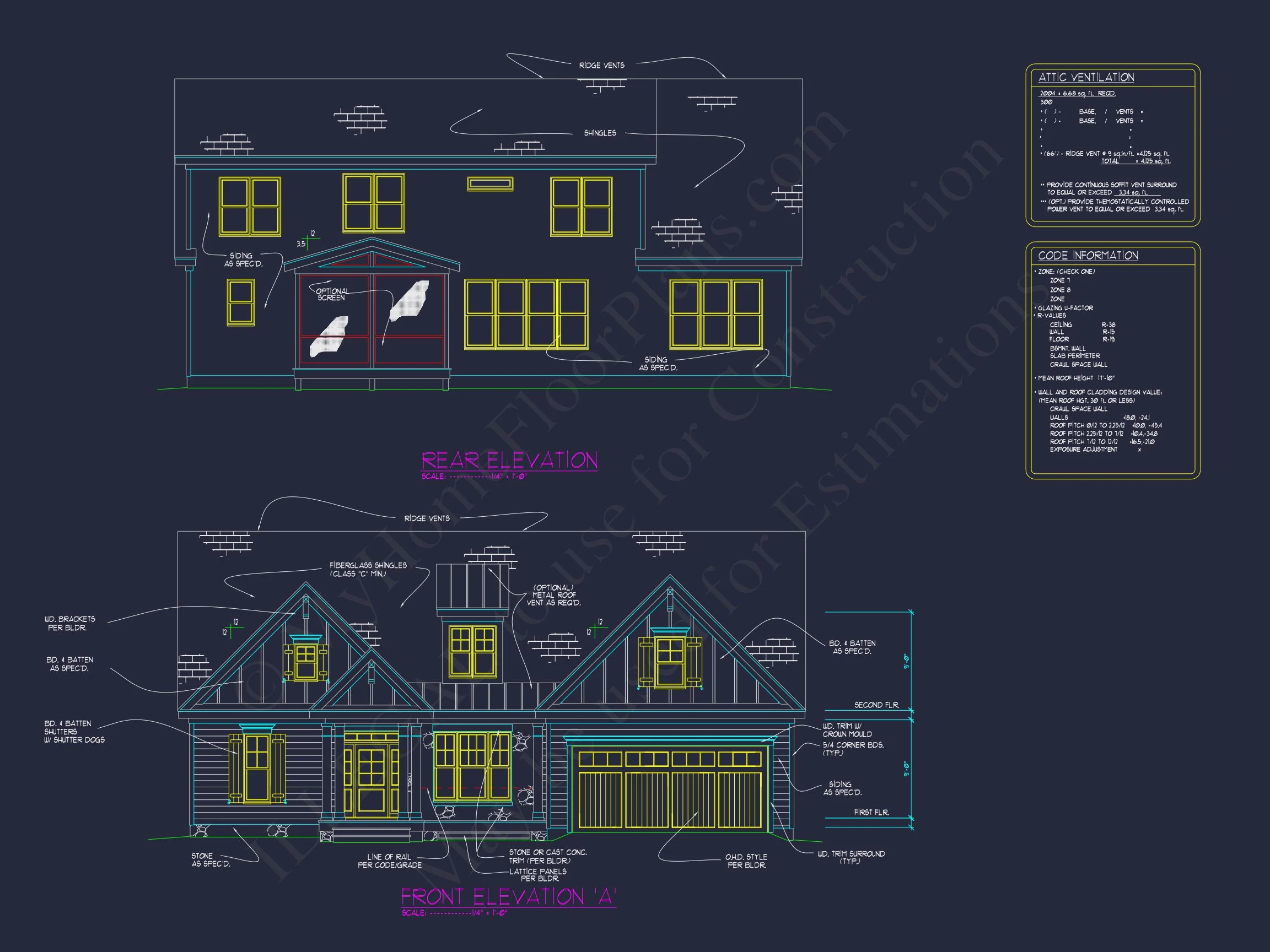 12-2885 HOUSE PLAN - Modern Farmhouse Plan - 4-Bed, 3-Bath, 2572 SF 2 Unique 4-Bedroom house Plan with CAD Designs & Floor Plans