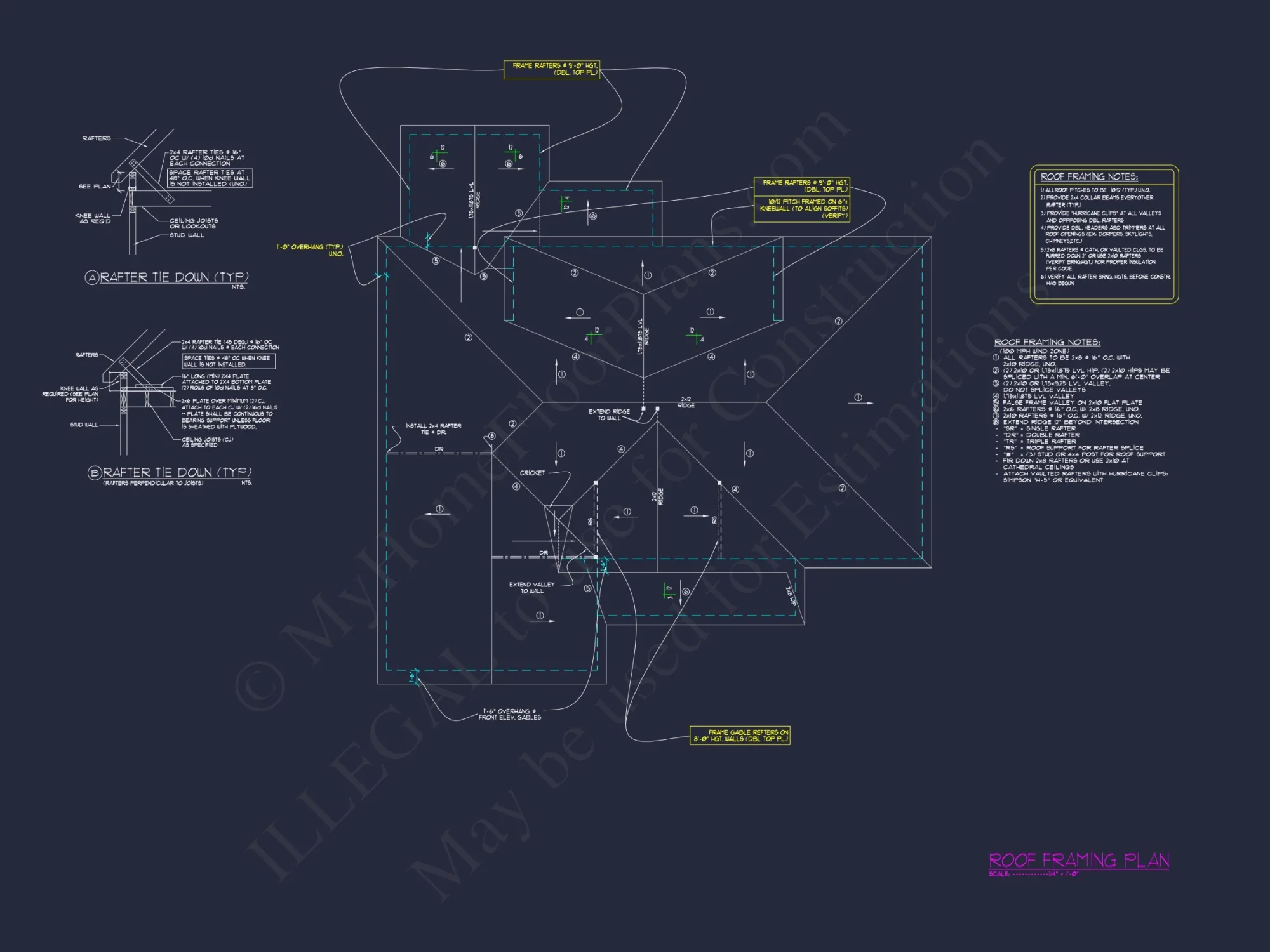 Craftsman house Design with 4 Bed Floor Plan & CAD Blueprint