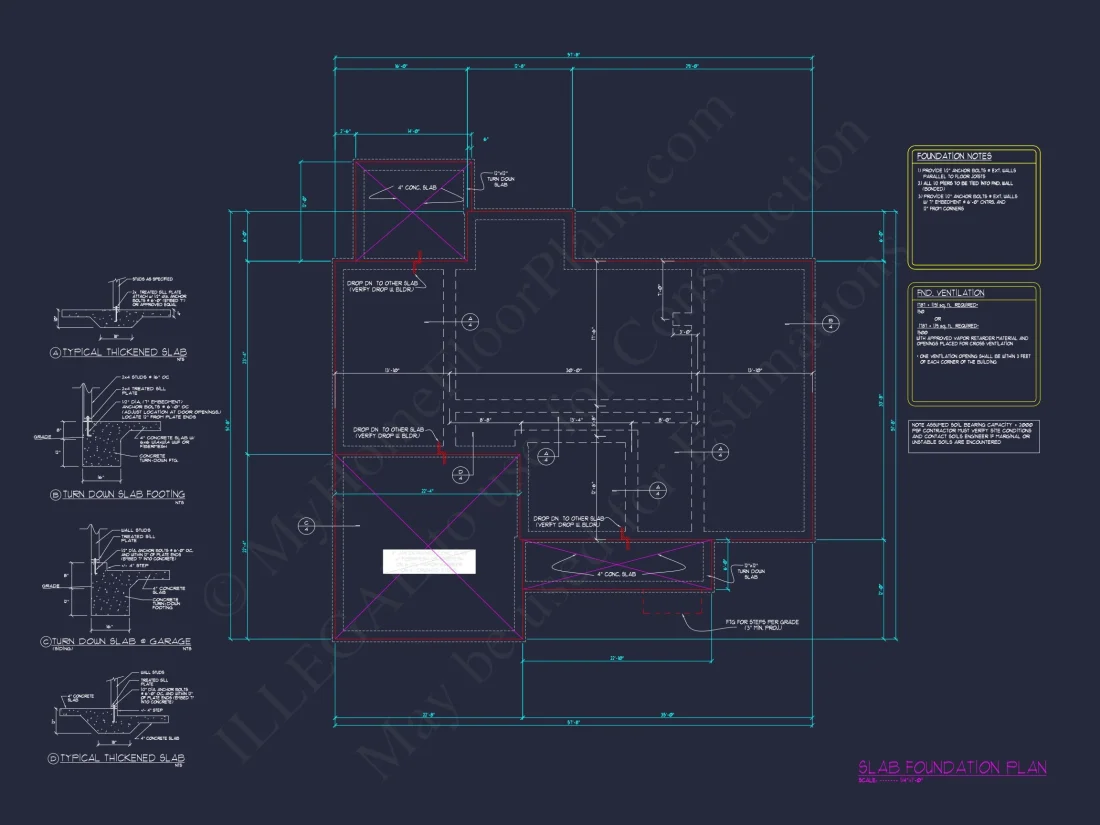 Craftsman house Design with 4 Bed Floor Plan & CAD Blueprint