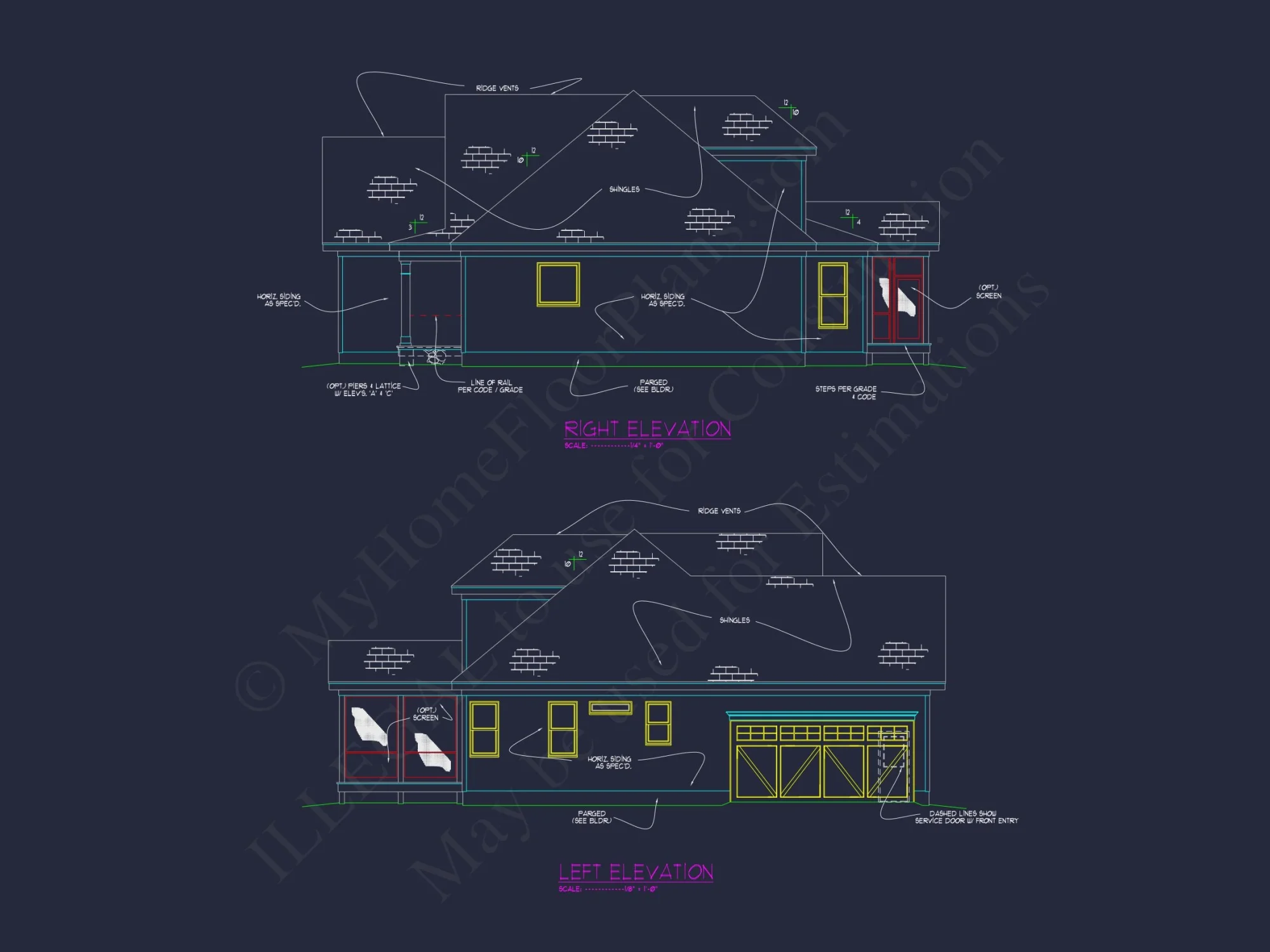 Craftsman house Design with 4 Bed Floor Plan & CAD Blueprint
