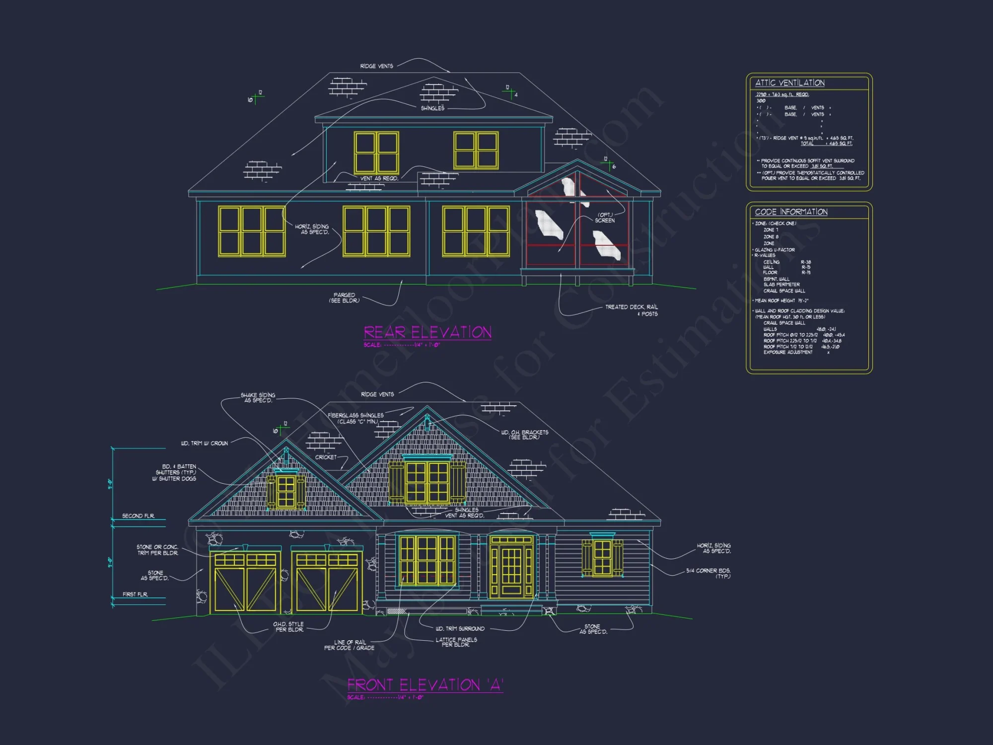 Craftsman house Design with 4 Bed Floor Plan & CAD Blueprint