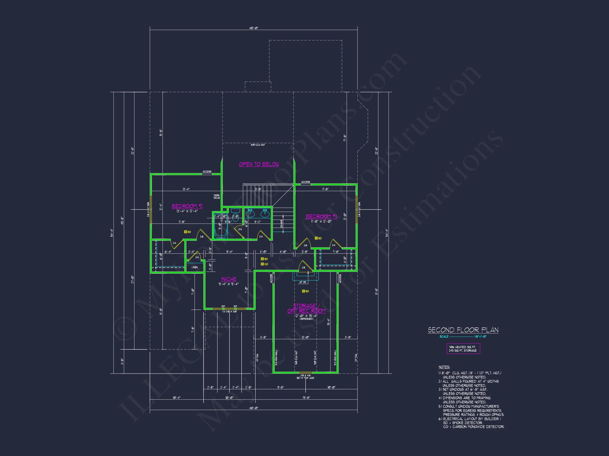 12-2874 HOUSE PLAN - Modern Farmhouse House Plan - 3-Bed, 2.5-Bath, 1950 SF 7 Custom house Plan with 2-Story Design