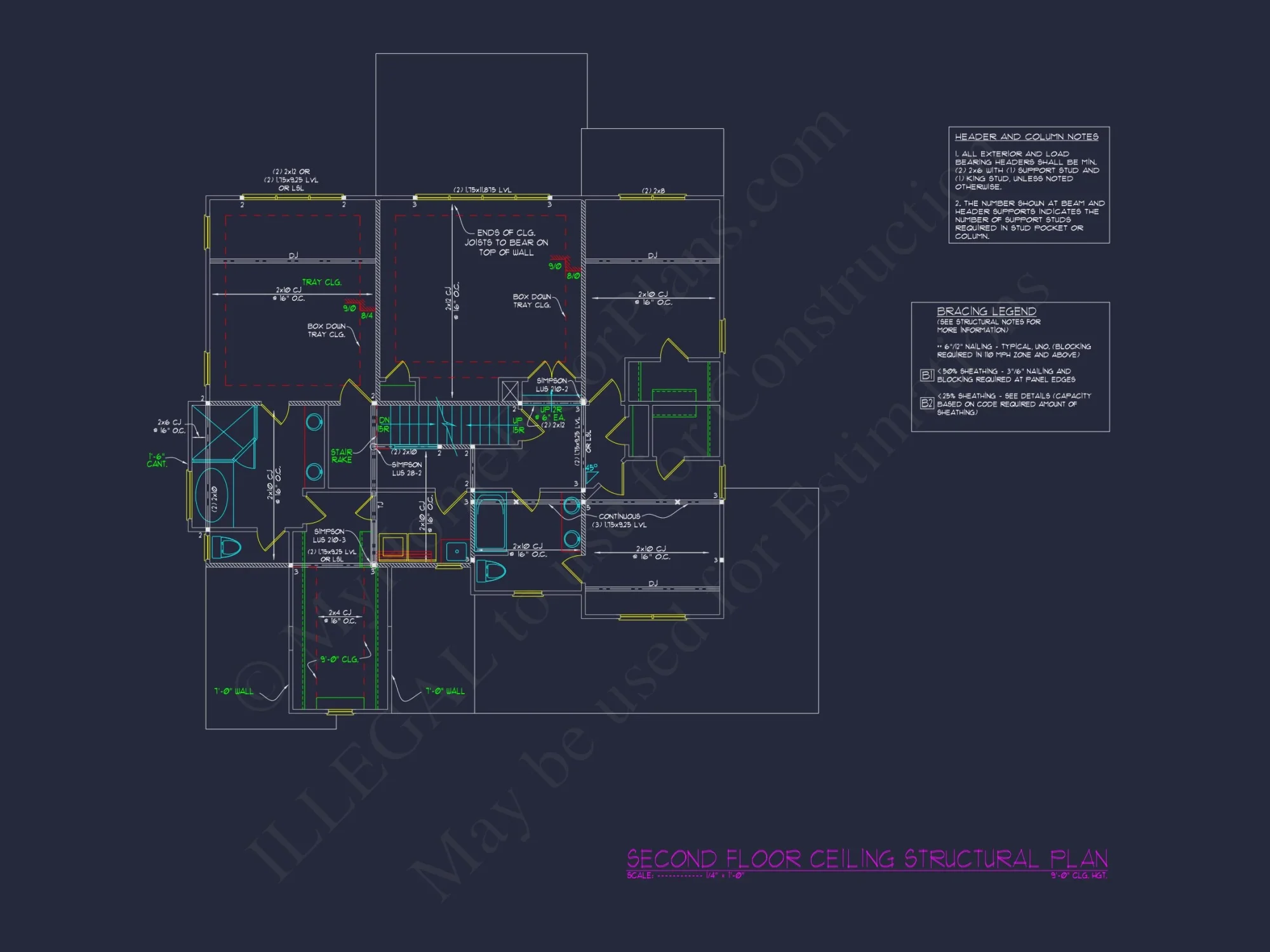 Modern house Plan with 3 Floors, CAD Blueprint & Designs