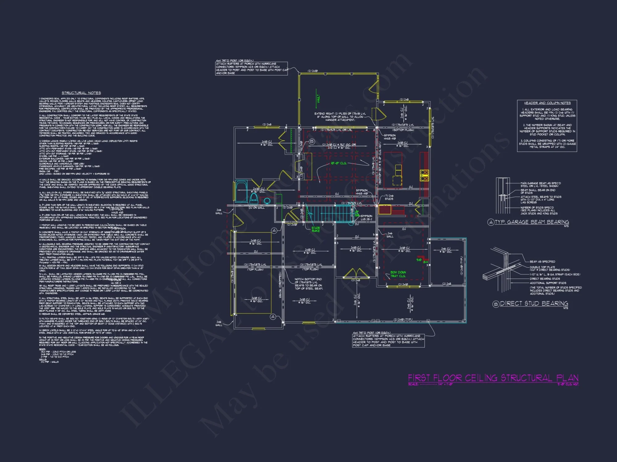 Modern house Plan with 3 Floors, CAD Blueprint & Designs