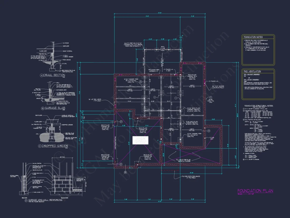 Modern house Plan with 3 Floors, CAD Blueprint & Designs