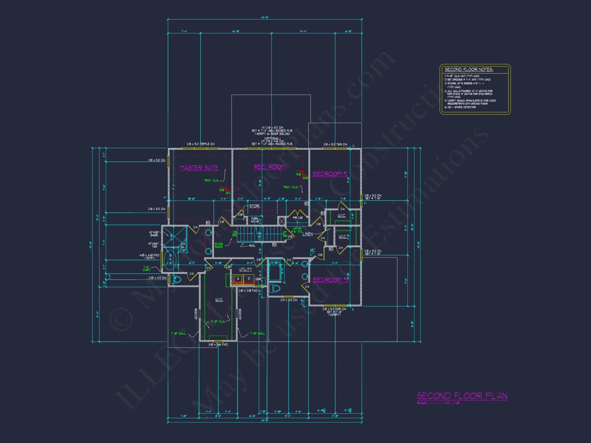 Modern house Plan with 3 Floors, CAD Blueprint & Designs
