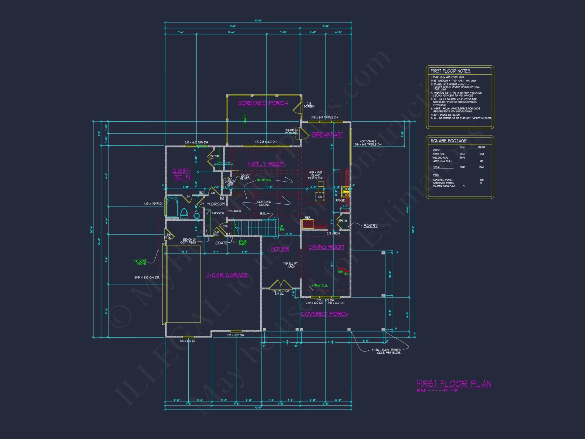 Modern house Plan with 3 Floors, CAD Blueprint & Designs