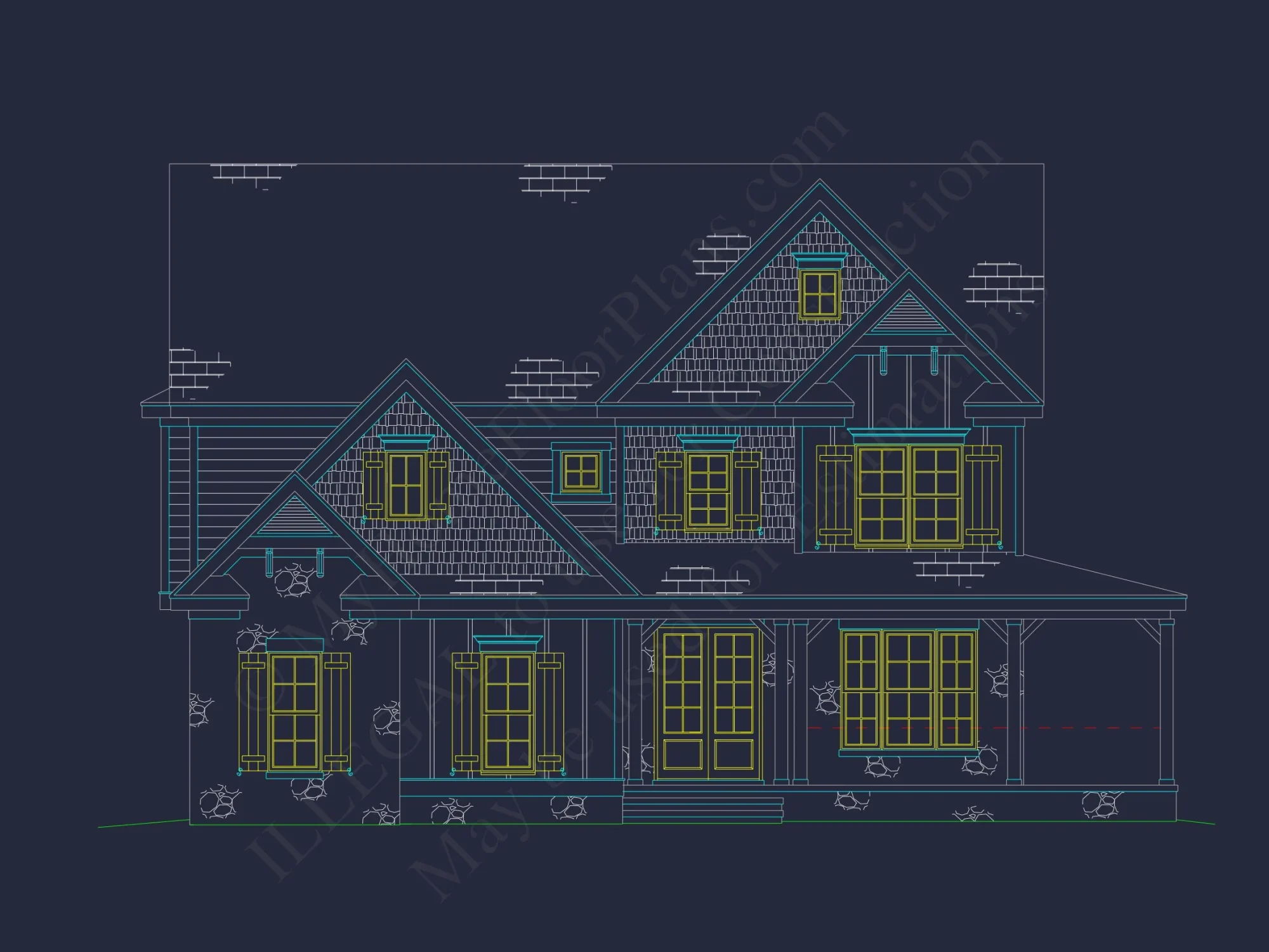 Modern house Plan with 3 Floors, CAD Blueprint & Designs