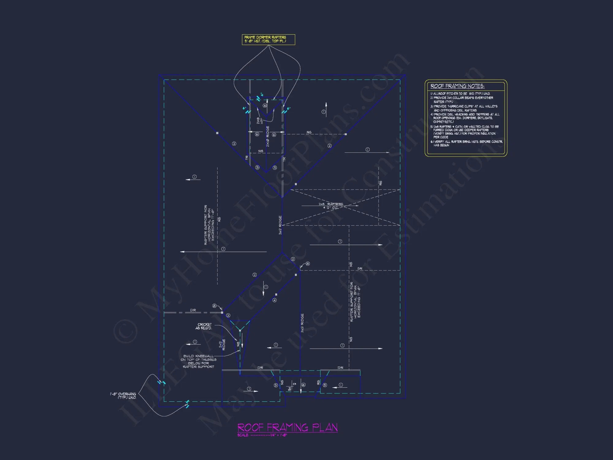house Design Blueprint: 1.5 Story Traditional Floor Plan CAD