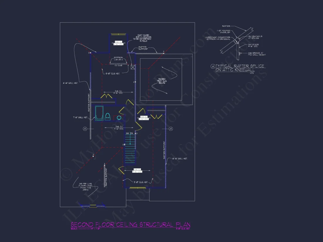 house Design Blueprint: 1.5 Story Traditional Floor Plan CAD