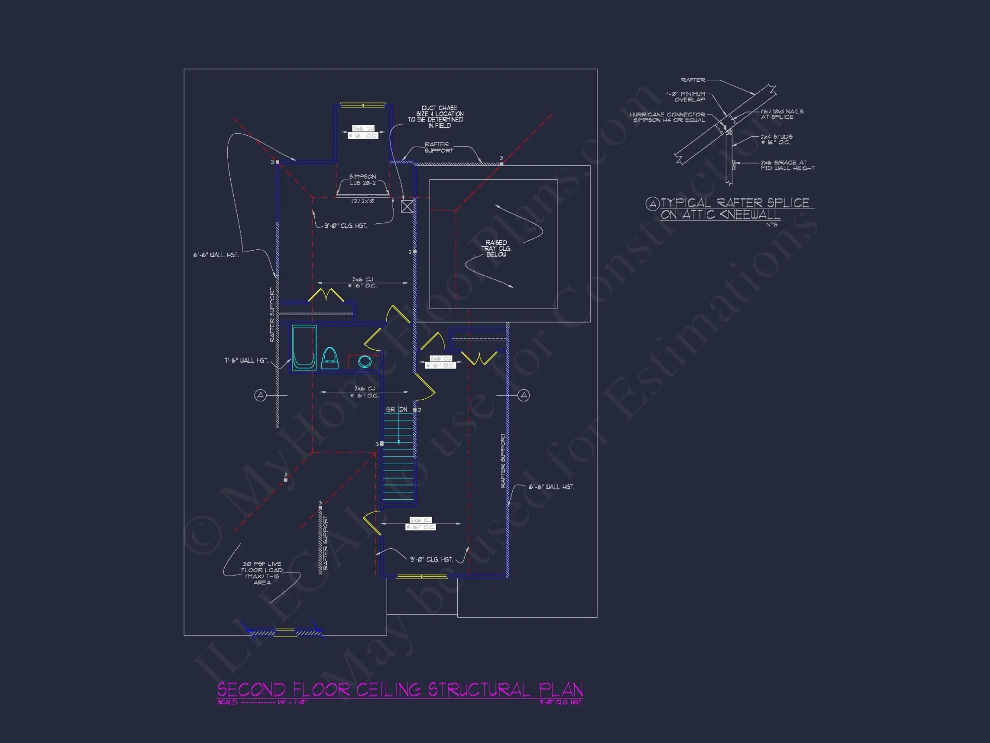 house Design Blueprint: 1.5 Story Traditional Floor Plan CAD