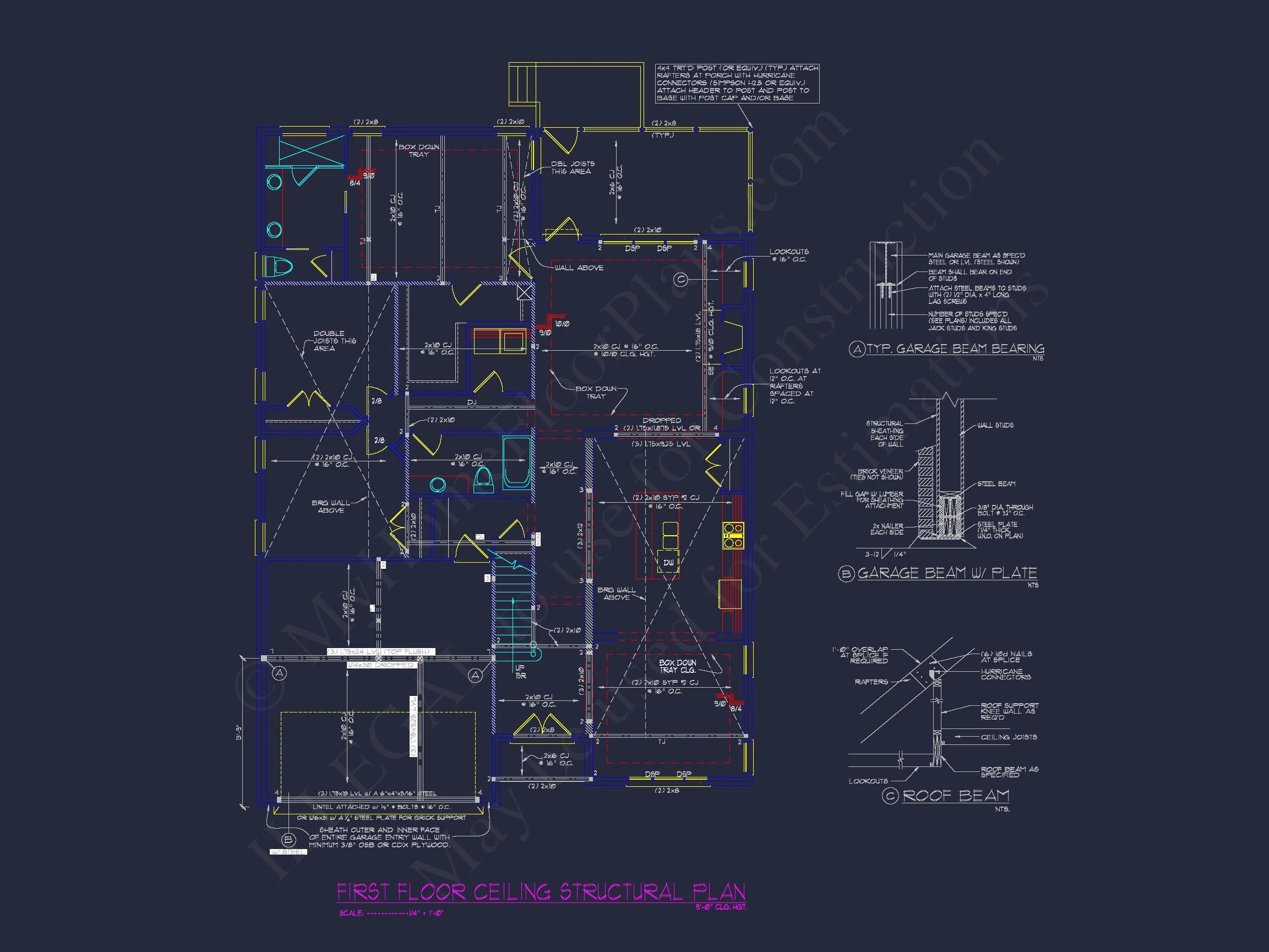 house Design Blueprint: 1.5 Story Traditional Floor Plan CAD