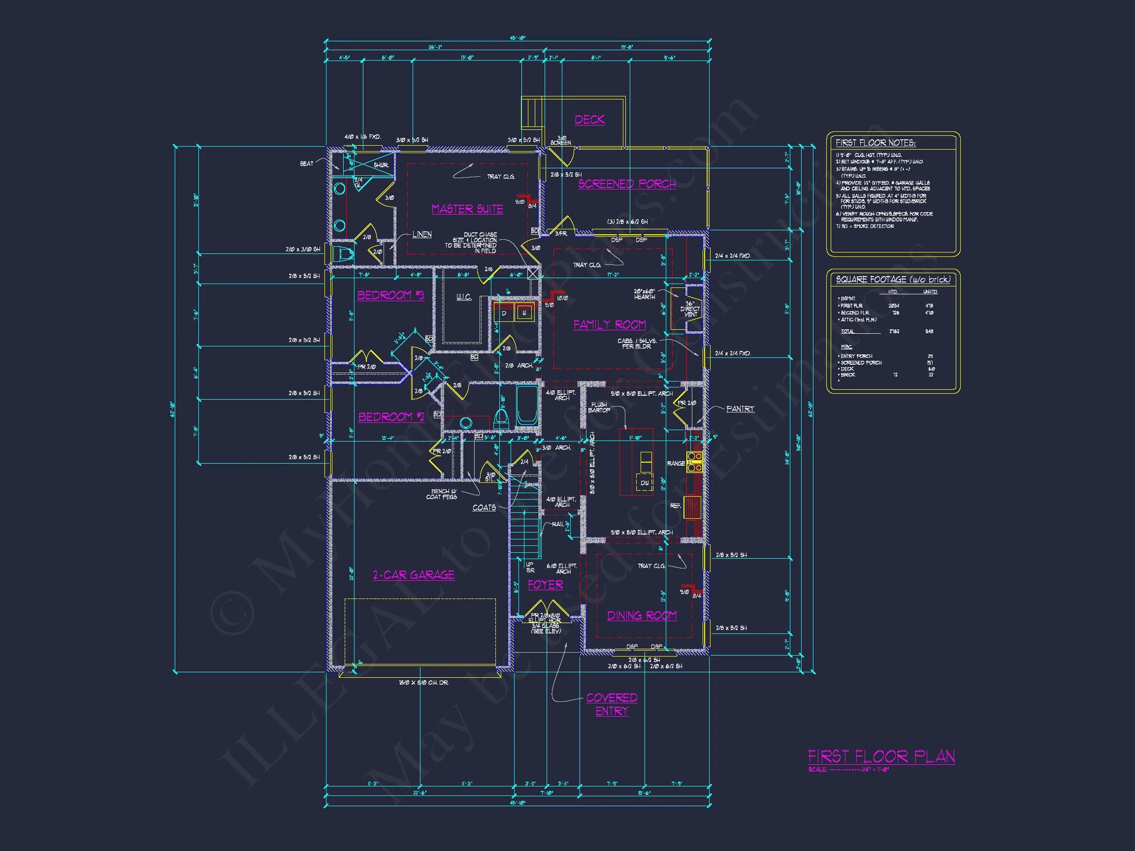 house Design Blueprint: 1.5 Story Traditional Floor Plan CAD